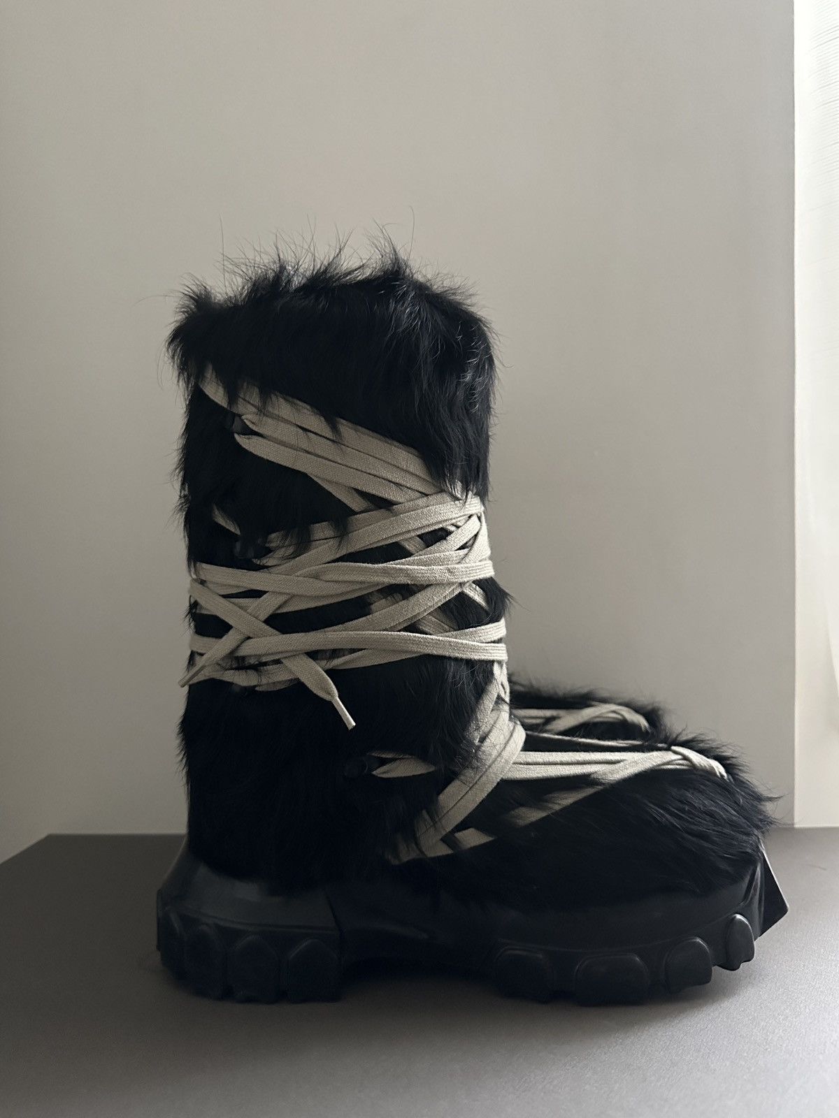 Rick Owens Rick Owens black Pony-Hair Megalace Lunar Boots Size US 6 / IT 36 - 5 Thumbnail