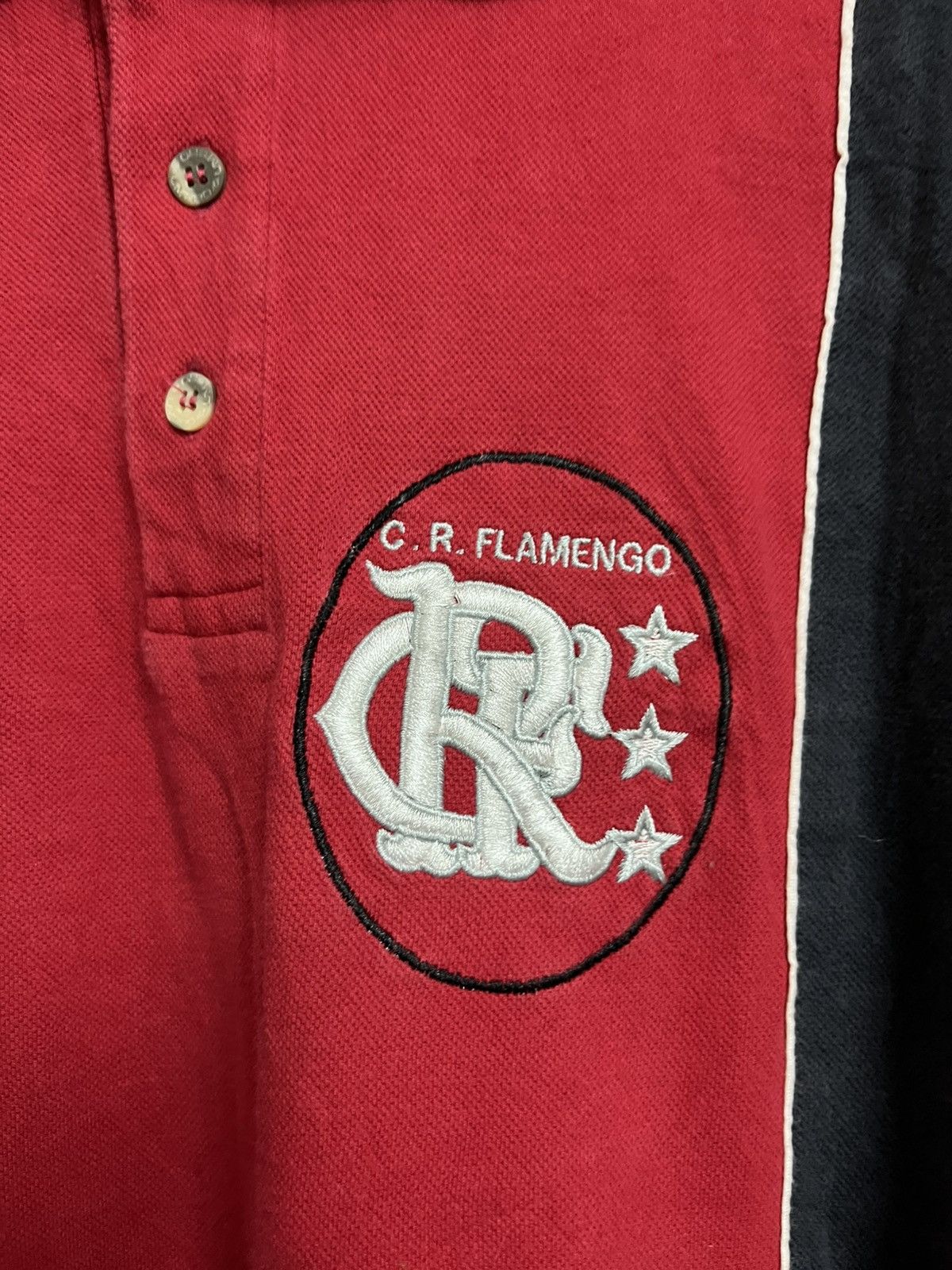 All Sport 💥Vintage 90s CR FLAMENGO Brazil Cotton Polo Size US L / EU 52-54 / 3 - 4 Thumbnail