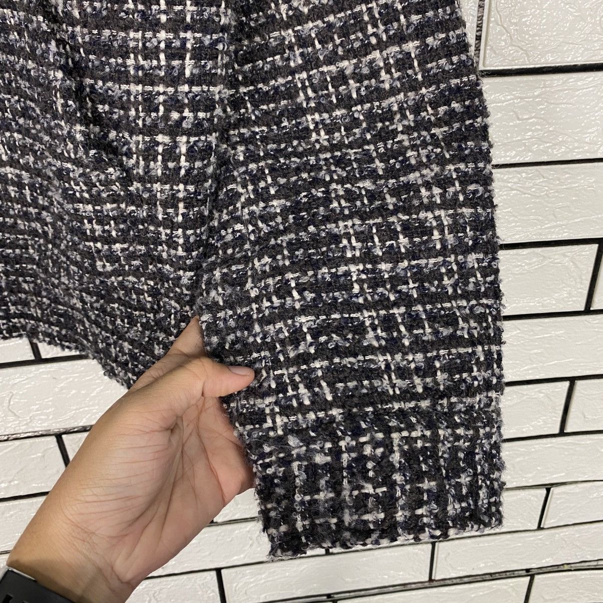 Japanese Brand Vintage Bomber Jacket Knit Design H&M Wool Issey Miyake Size US L / EU 52-54 / 3 - 16 Thumbnail