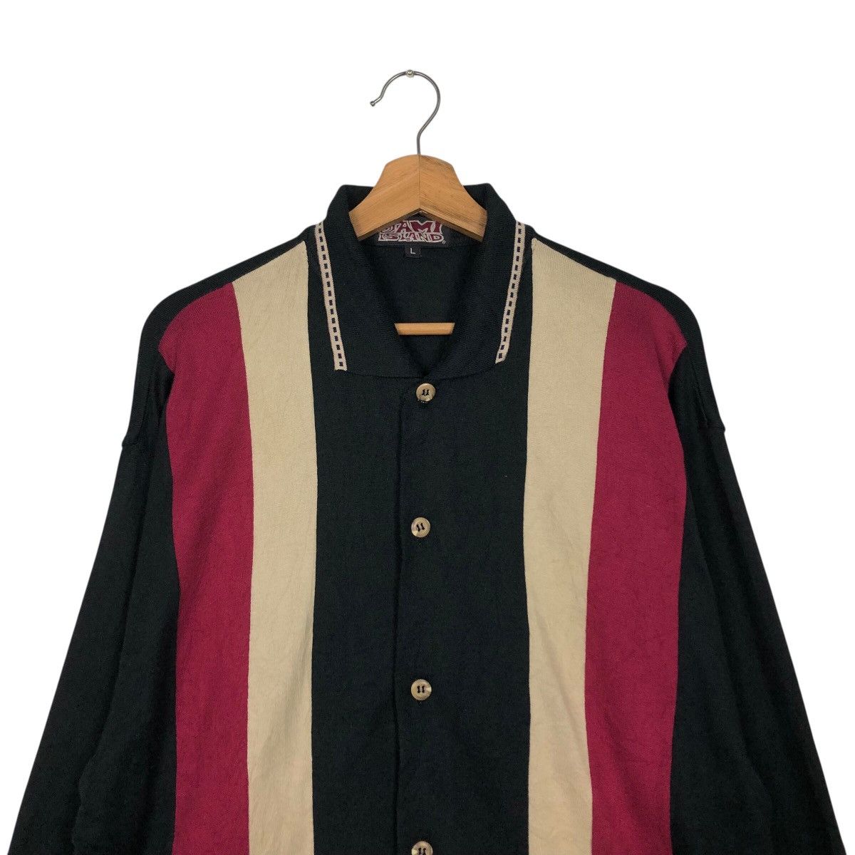 Japanese Brand 📌Vintage Shirt Jacket Bowling Button Jami Island Striped Size US L / EU 52-54 / 3 - 4 Thumbnail