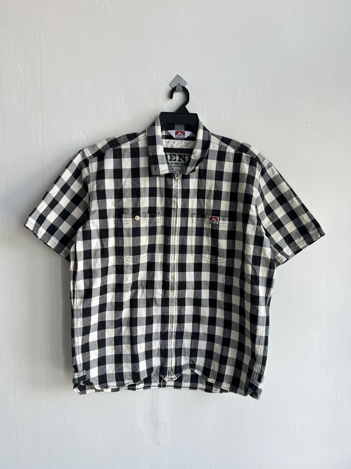 Ben Davis Y2K Ben Davies Checkerboard Duck Canvas Zipper Work Jacket Size US L / EU 52-54 / 3 - 2 Thumbnail