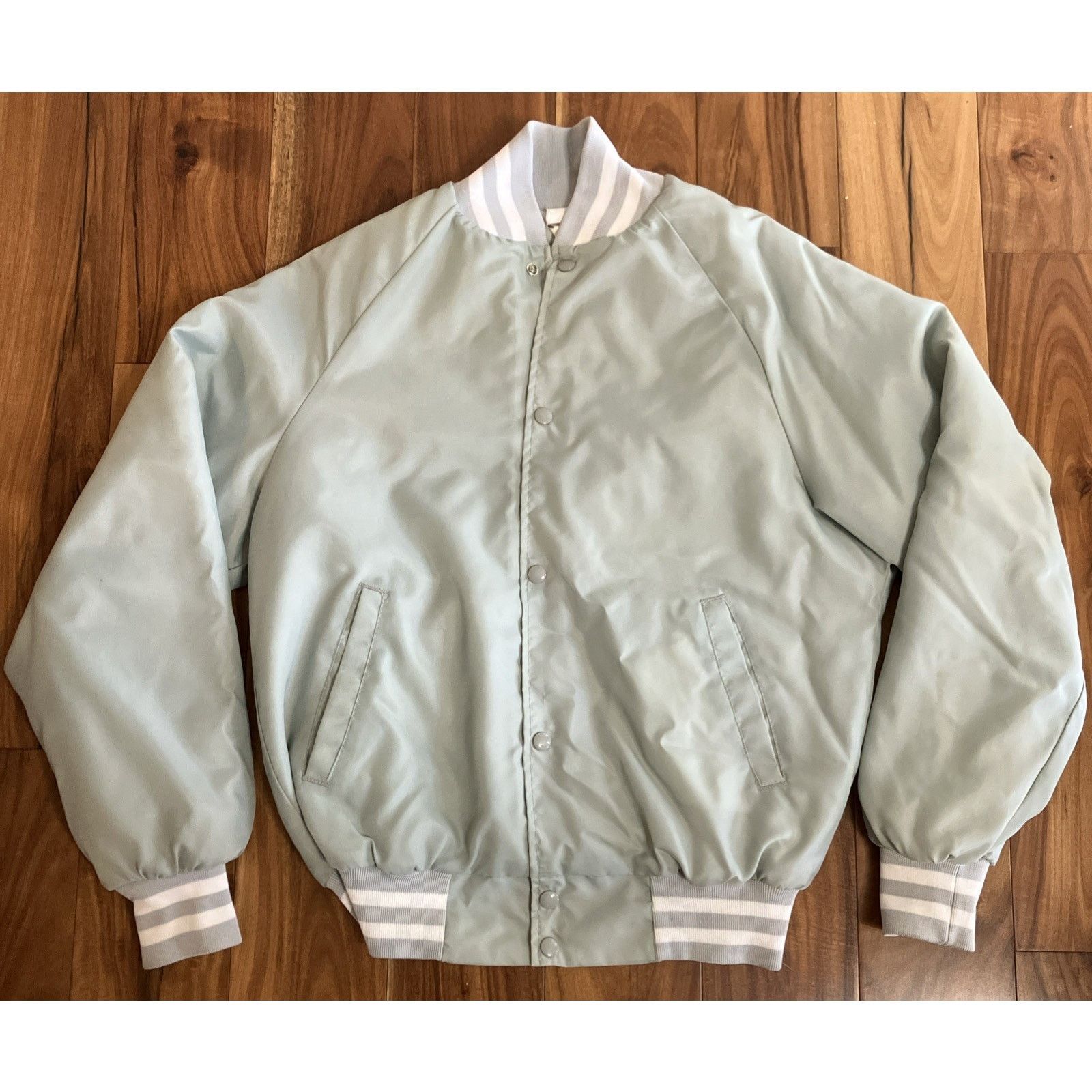 Holloway 90s TEAL Bomber Jacket Size M Quilted Striped Advertising Size US M / EU 48-50 / 2 - 1 Thumbnail