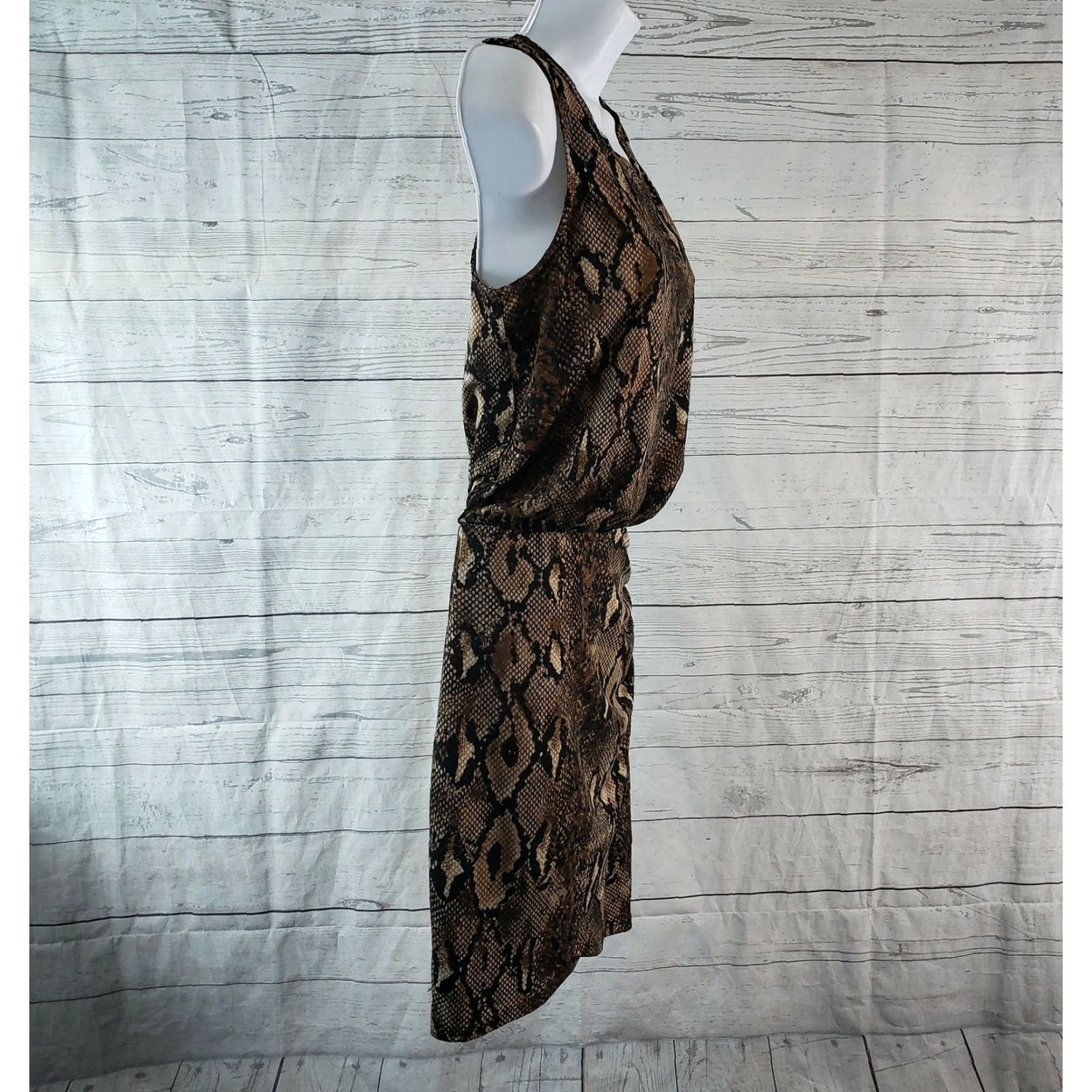 Vintage Sunday in Brooklyn Womens Dress XS Brown Snakeskin Print Sleeveless Tank Dress Size XS / US 0-2 / IT 36-38 - 3 Thumbnail