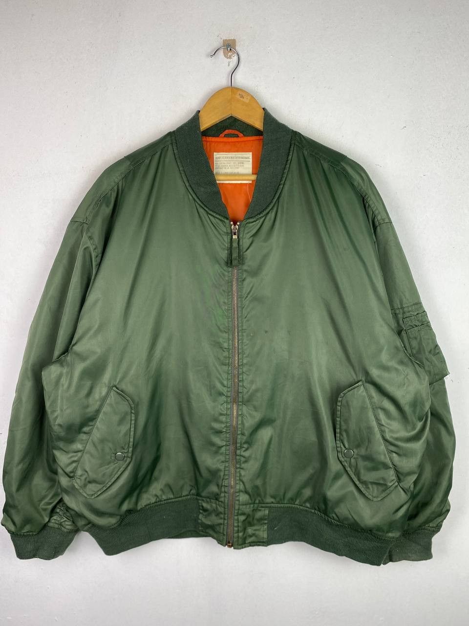 image of Vintage Usaf Mil-J Bomber Jacket Nice Design in Army Green, Men's (Size 2XL)