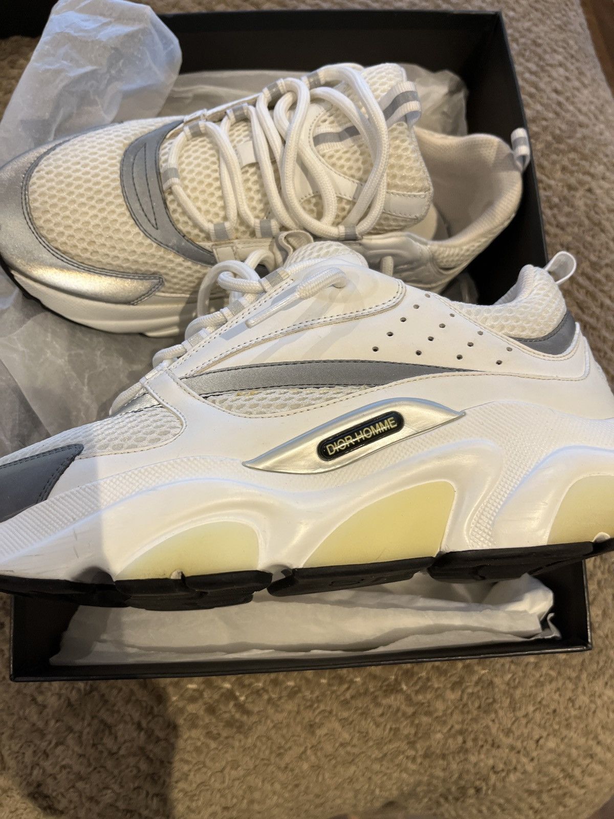 Dior White and grey dior trainers Size US 7 / EU 40 - 2 Thumbnail