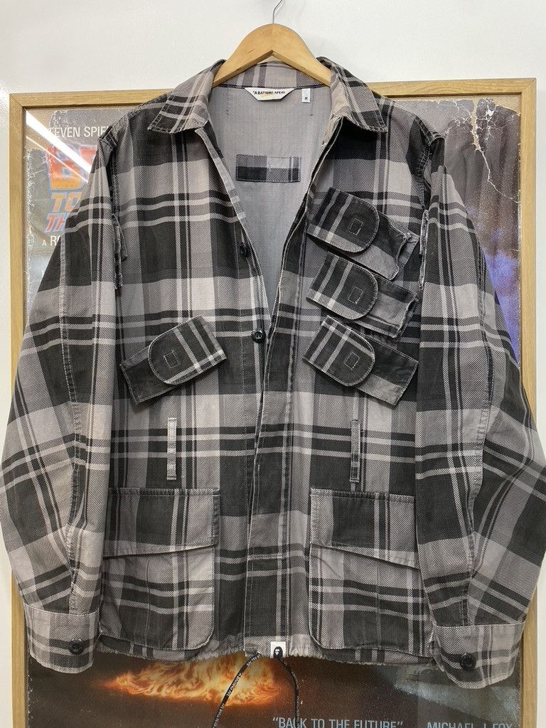 Bape 00s Bape Classics Plaid Check Multi Pocket Utility Jacket Size US M / EU 48-50 / 2 - 6 Thumbnail