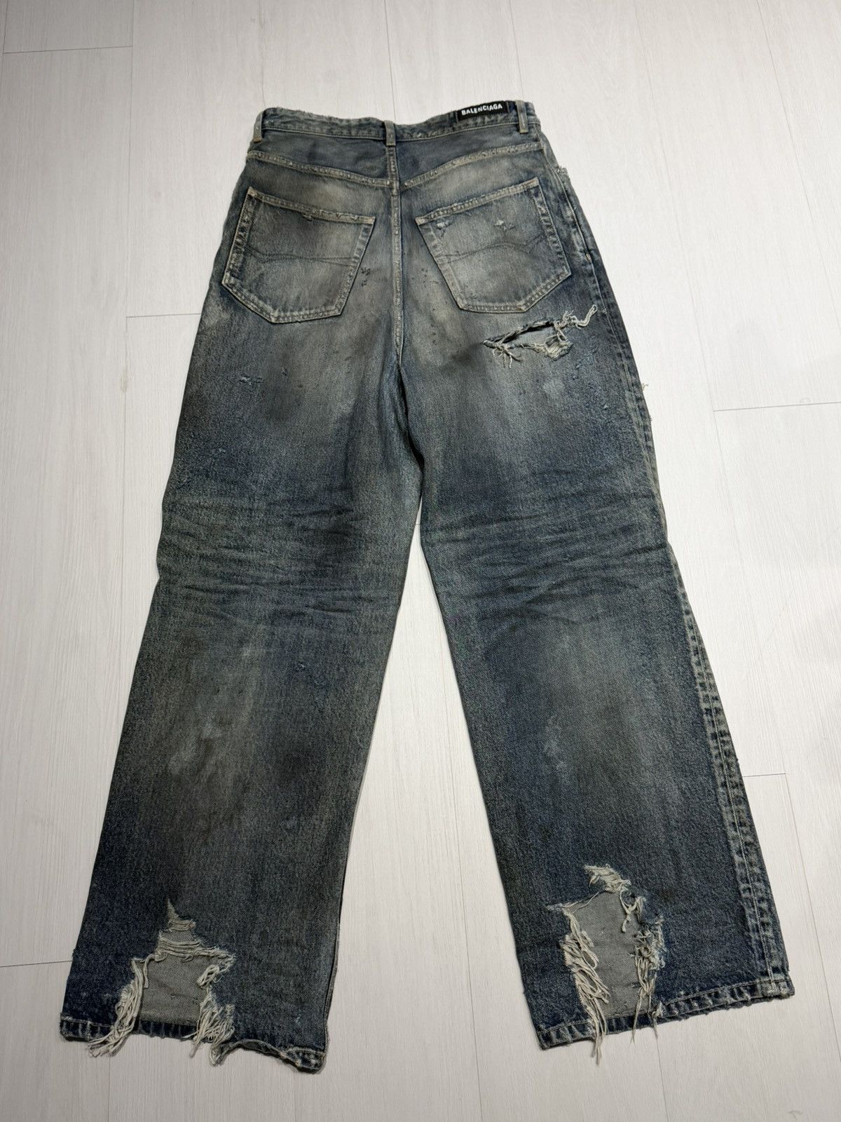 Balenciaga Balenciaga Mud Show Oil Spill Distressed Pants XS Size US 30 / EU 46 - 11 Thumbnail