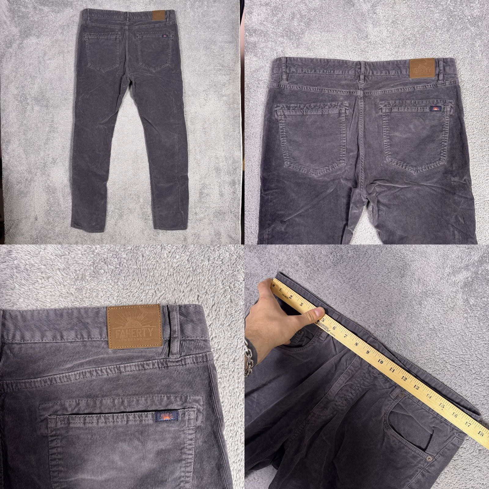 Faherty Faherty Pants Mens 34x32 Corduroy 5 Pocket Casual Stretch Classic Fit Trouser Corduroy Chino Solid Gray Cotton Spandex 5-Pocket Faherty Mens尺 Size US 34 / EU 50 - 8 Thumbnail