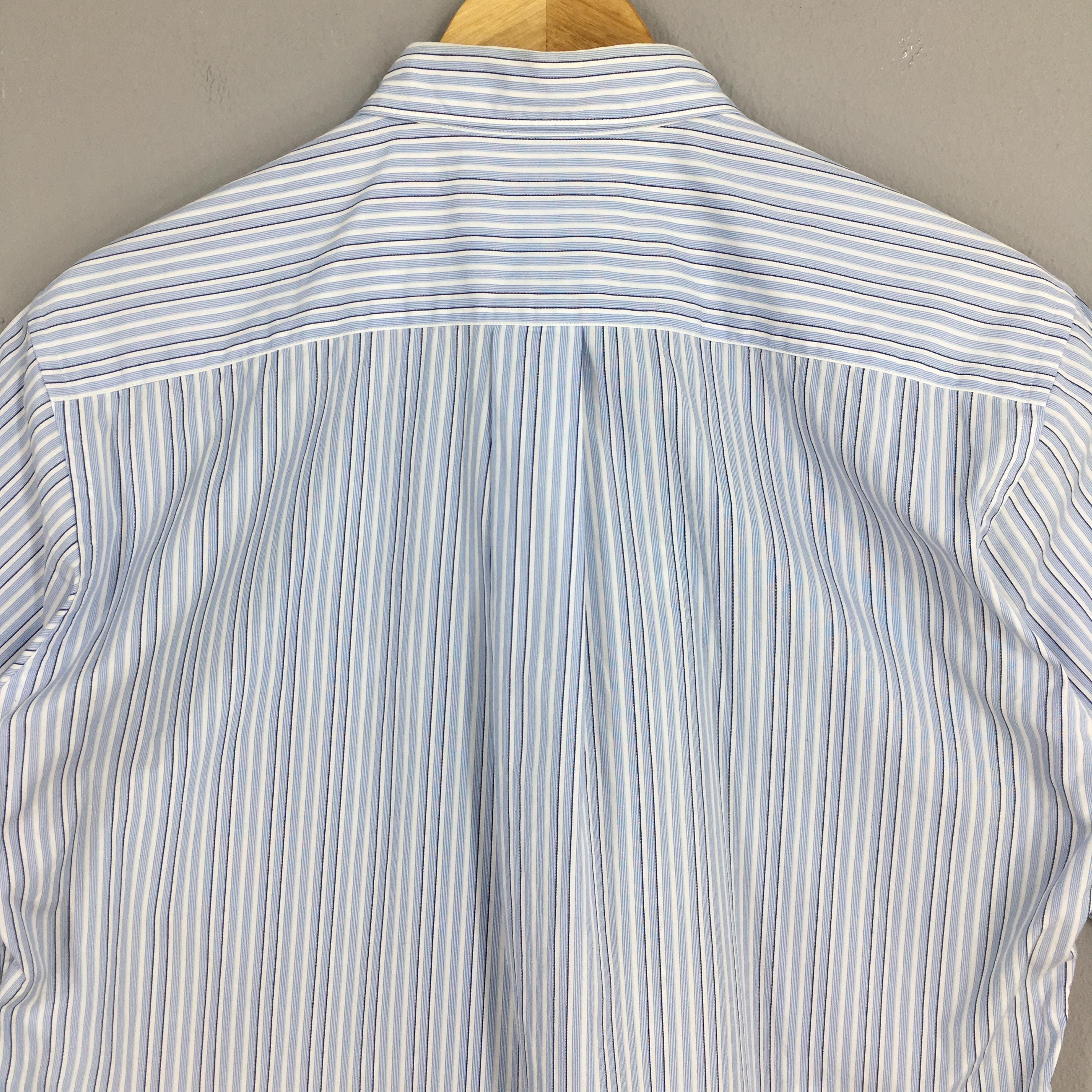 CDG by Comme des Garcons VTG Comme Des Garcons Men Flower Stripes Blue Shirt M Size US M / EU 48-50 / 2 - 9 Thumbnail