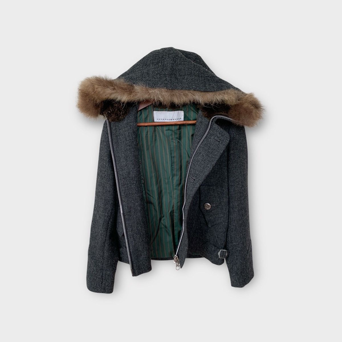 Issey Miyake ISSEY MIYAKE SUNAOKUWAHARA FUR WOOL HOODIE JACKET CROPPED Size S / US 4 / IT 40 - 4 Thumbnail