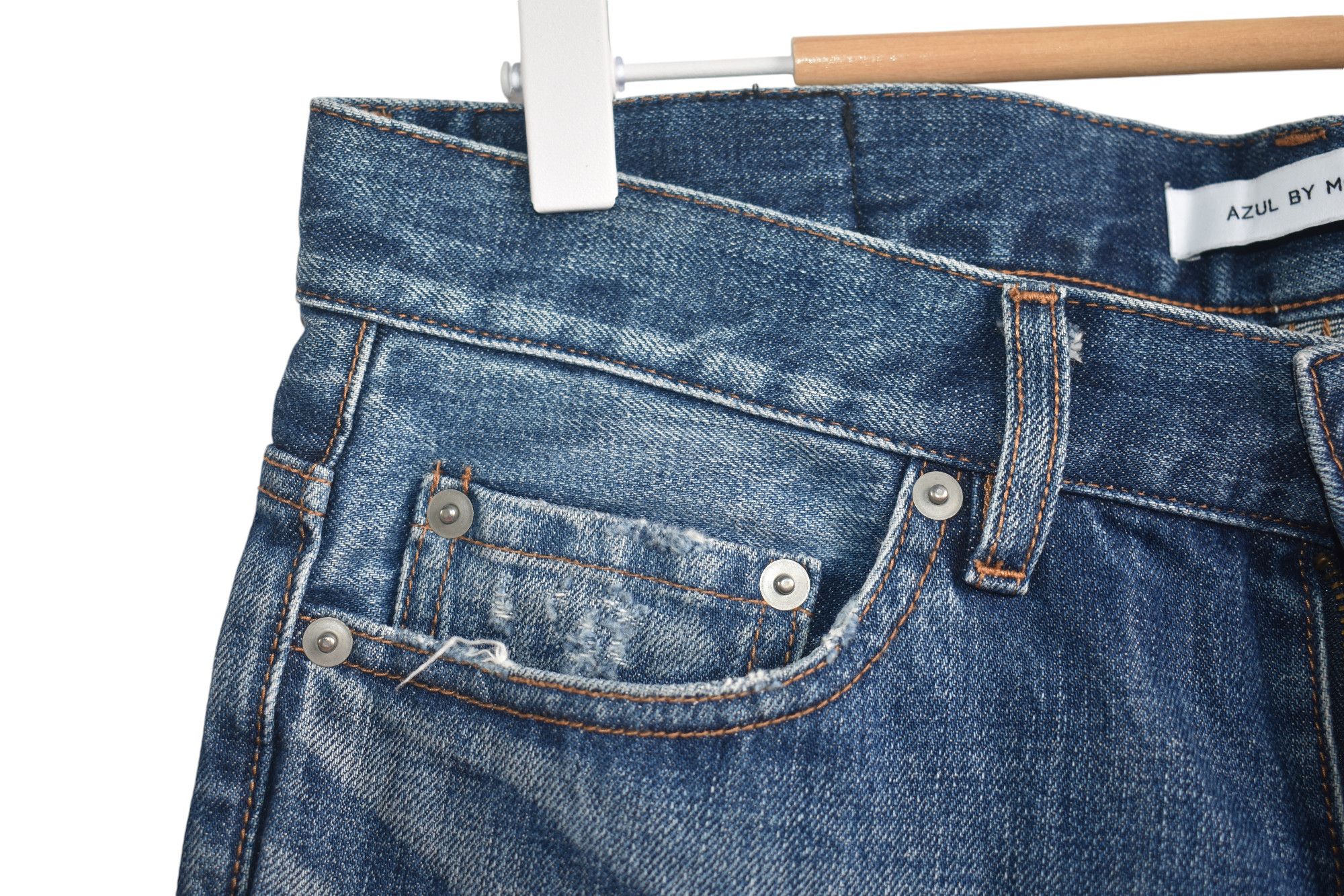 Japanese Brand × Vintage Azul by Moussy Japanese Patchwork Jeans W31 Size US 31 - 6 Thumbnail