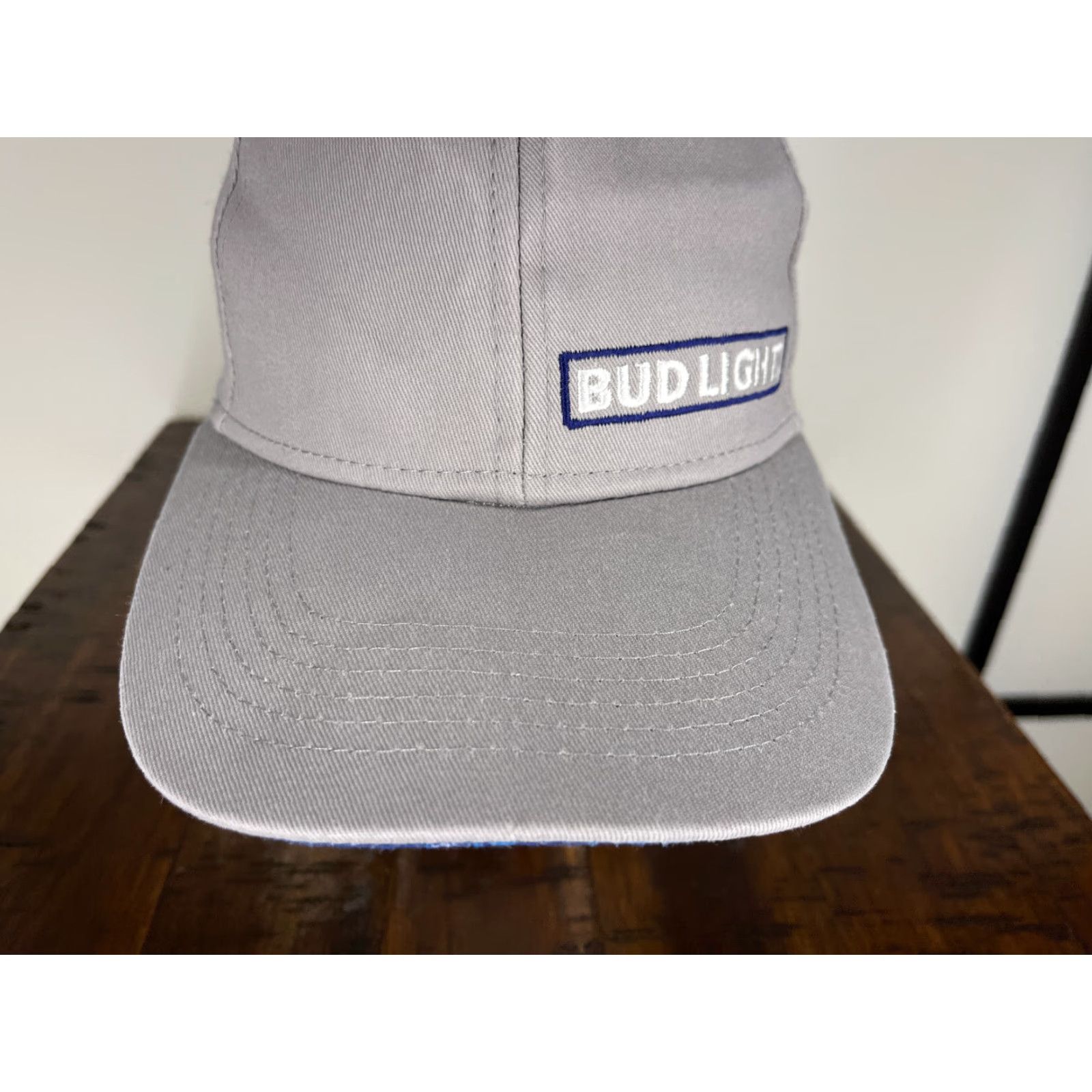 Budweiser Budweiser Hat Cap Strap Back Adult One Size Gray Bud Light Beer 100% Cotton Baseball Cap Mens Size ONE SIZE - 3 Thumbnail