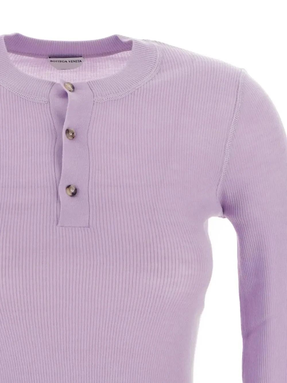 Bottega Veneta o1bcso1str0225 Light Wool Top Sweater in Purple Size XS / US 0-2 / IT 36-38 - 3 Thumbnail