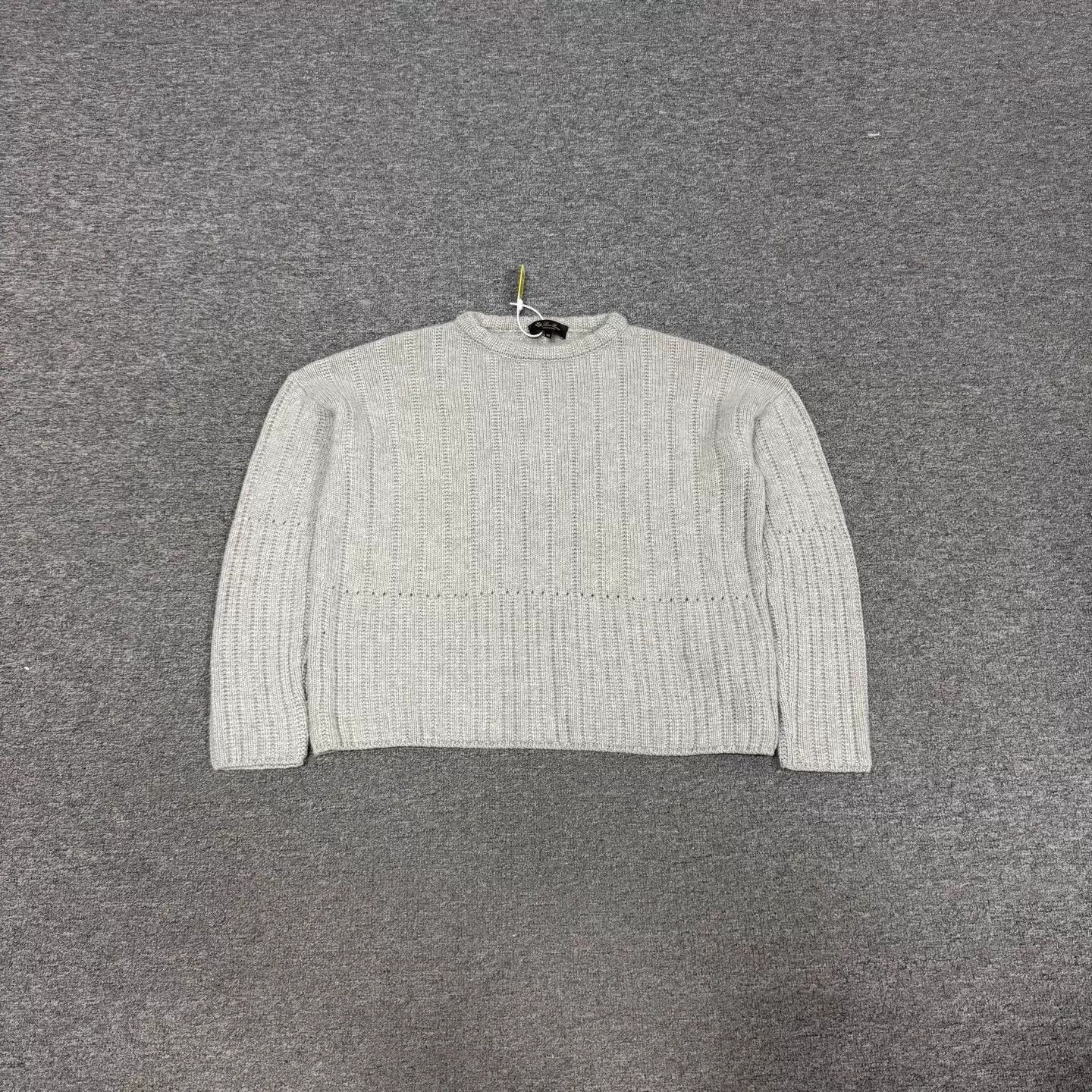 Loro Piana Loro Piana Light Gray Pitstripe Cashmere Crewneck 44 99N Size M / US 6-8 / IT 42-44 - 1 Thumbnail