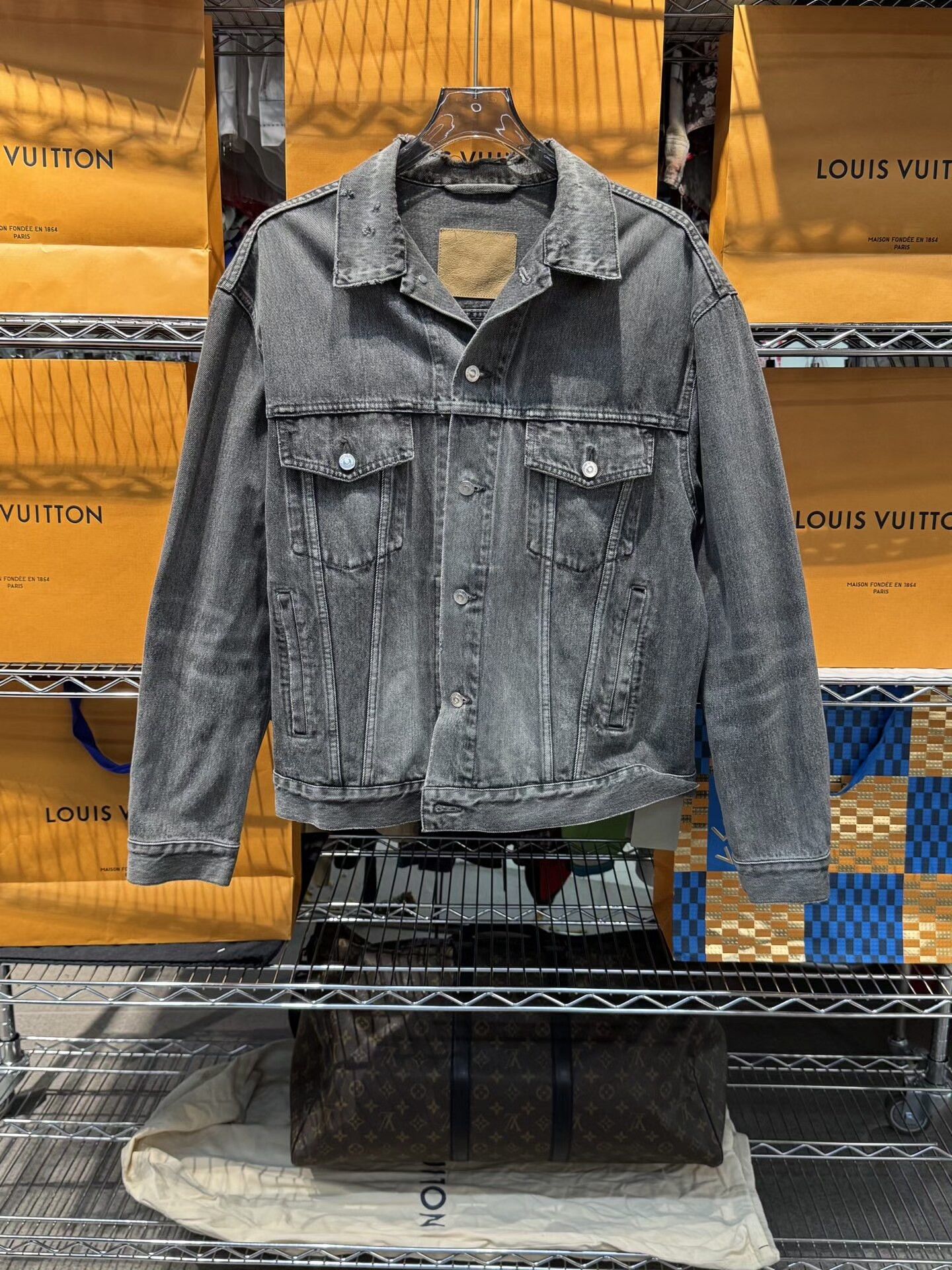 Balenciaga Distressed Washed Denim Jacket