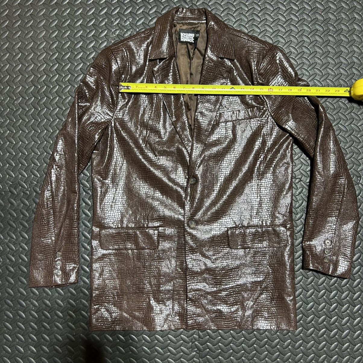 Other Reclaimed Vintage Faux Leather Blazer Crocodile Women’s 36” Size ONE SIZE - 5 Thumbnail