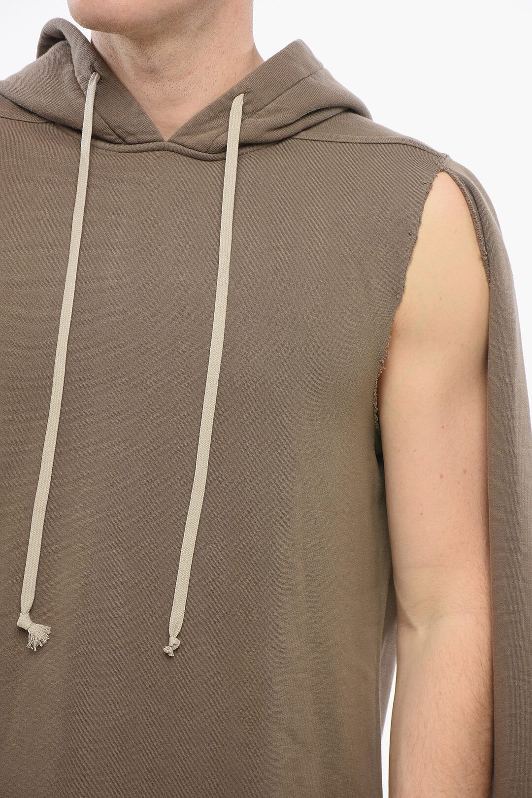 Rick Owens og1mm1025 Cut-outs and Raw-cut Hem Hoodie in Brown Size US M / EU 48-50 / 2 - 3 Thumbnail