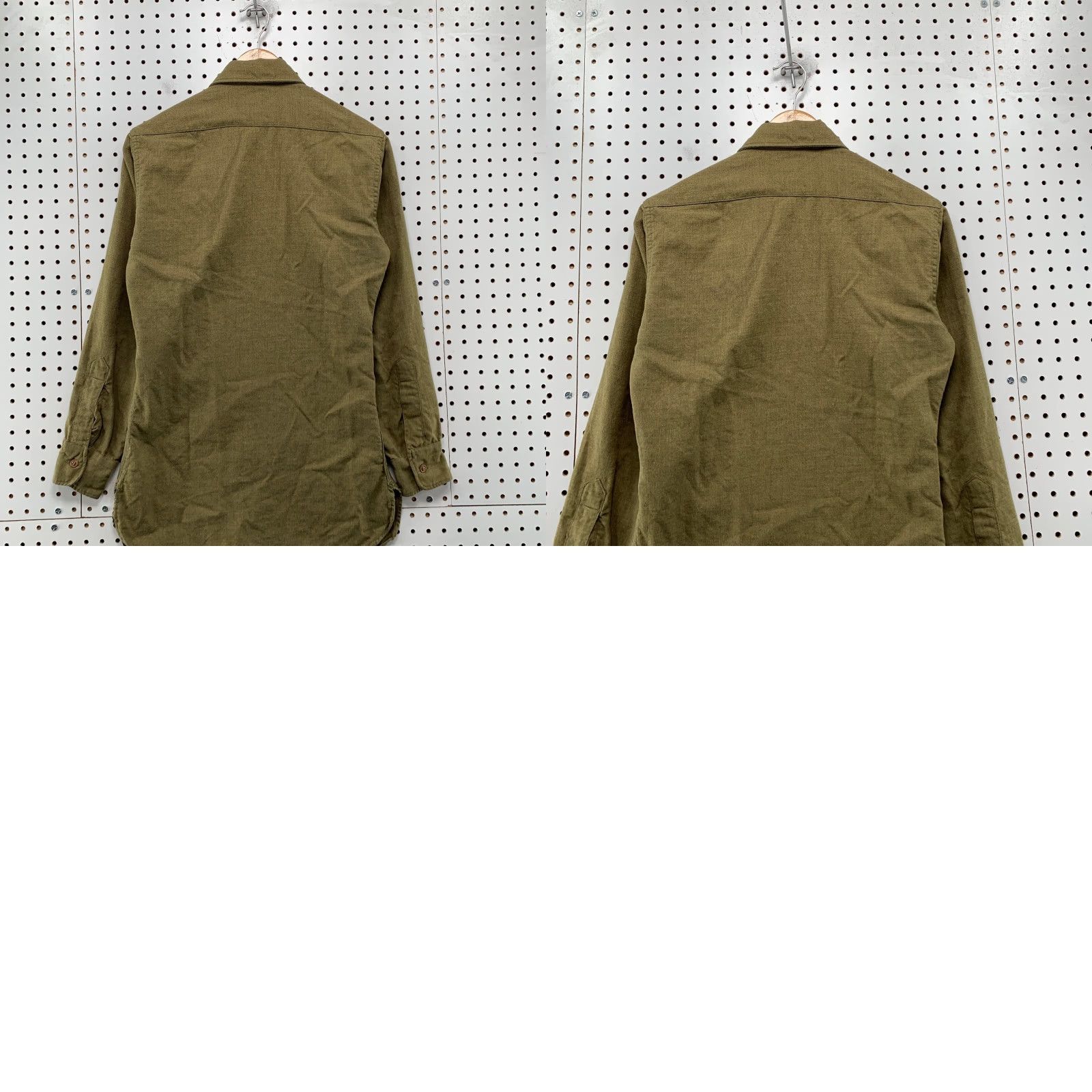 Olive VINTAGE WWII Army Wool Button Shirt Mens 14/32 Fits Mens Small Olive Green Shirt Mens XS Green Army 1940s Size US XS / EU 42 / 0 - 10 Thumbnail