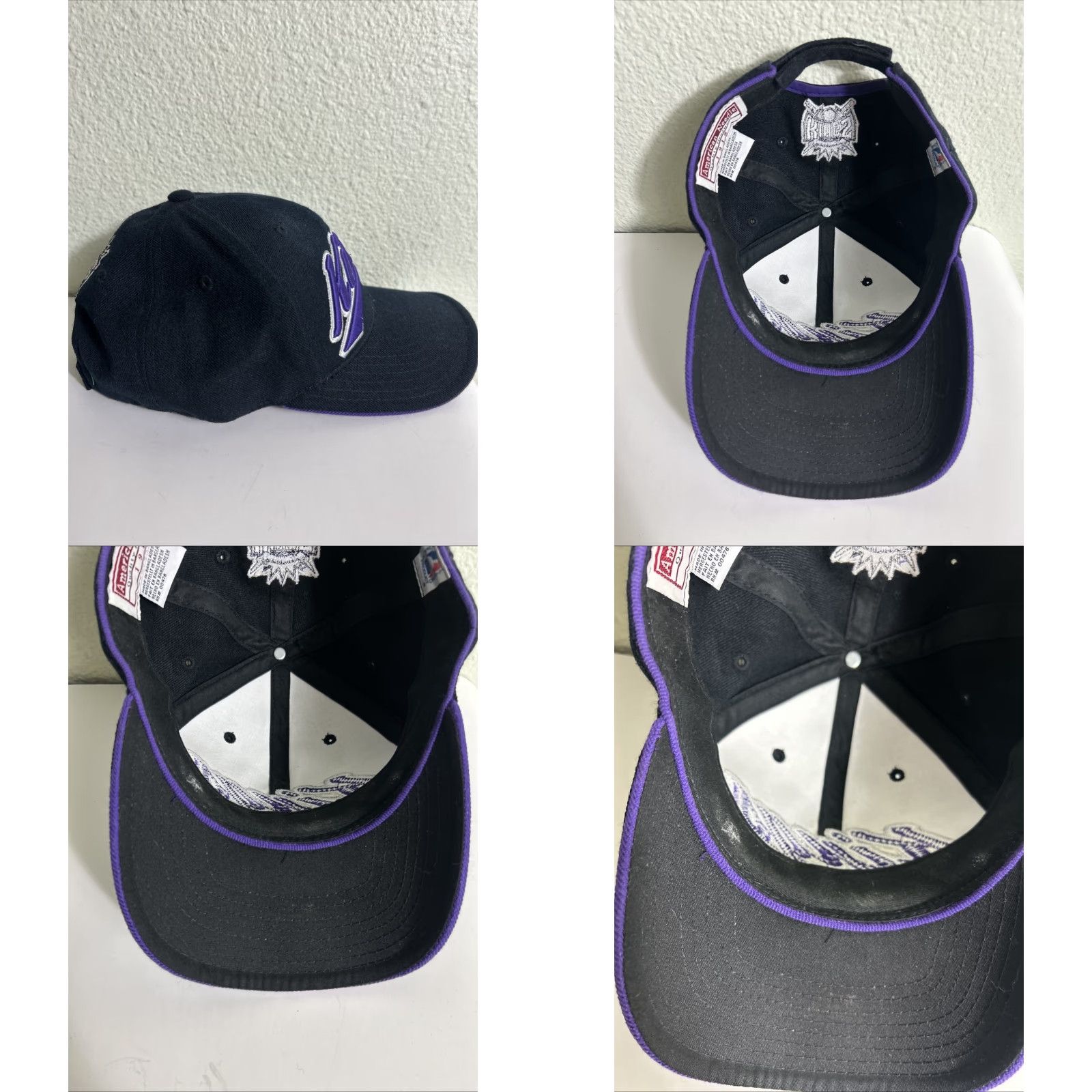 American Needle VINTAGE Y2k American Needle Sacramento Kings Hat Black Purple Strapback Hook Loop Men One Size Cap Size ONE SIZE - 9 Thumbnail