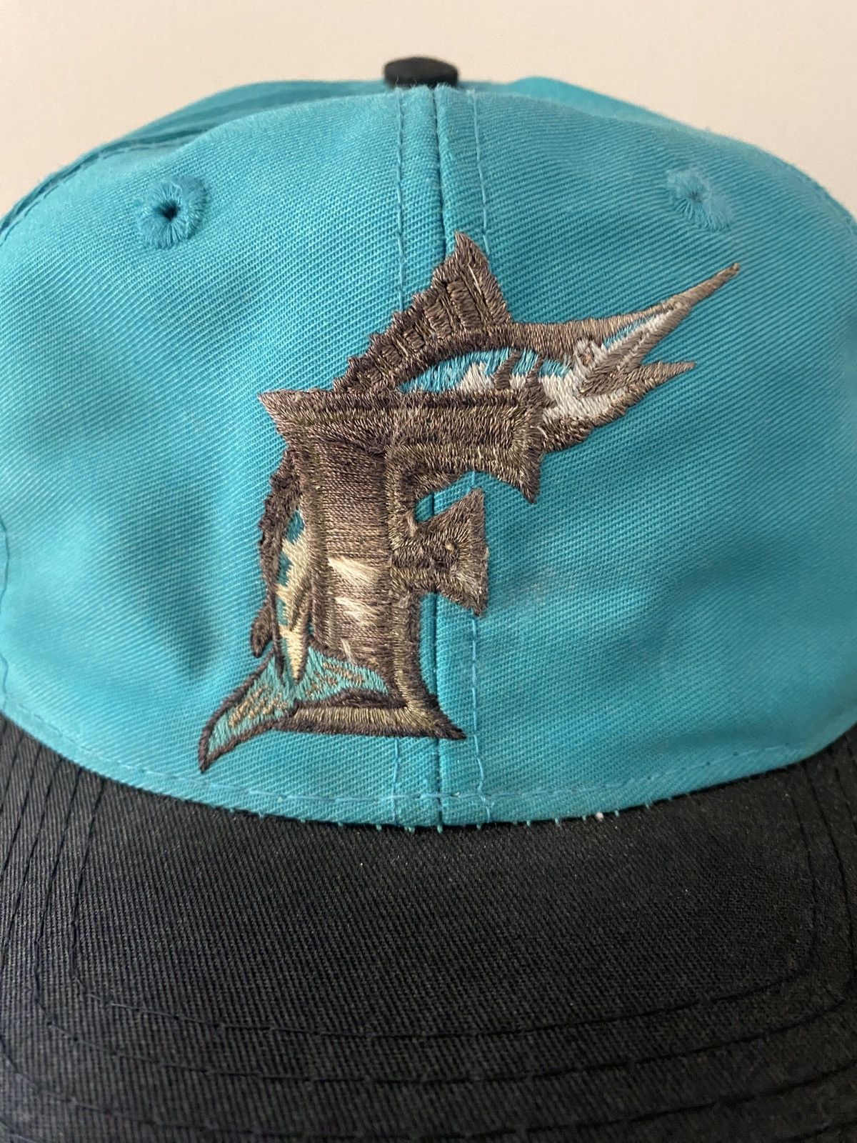 MLB Vintage 90’s Florida Marlins Faded Snap Back Hat Cap Size ONE SIZE - 2 Thumbnail