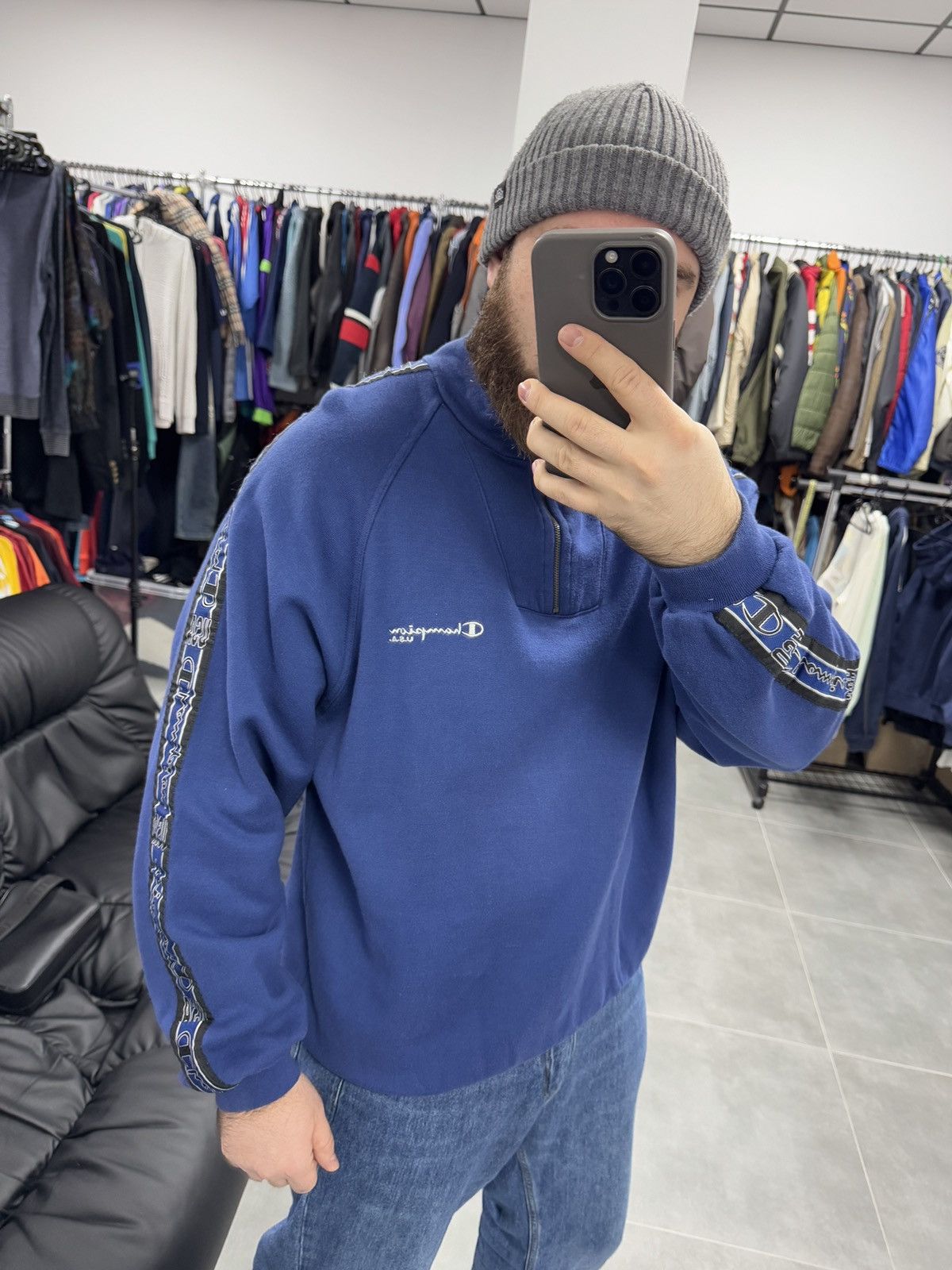Champion × Vintage Vintage Champion USA 1/3 Zip Pullover Sweatshirt Size XL Size US XL / EU 56 / 4 - 3 Thumbnail