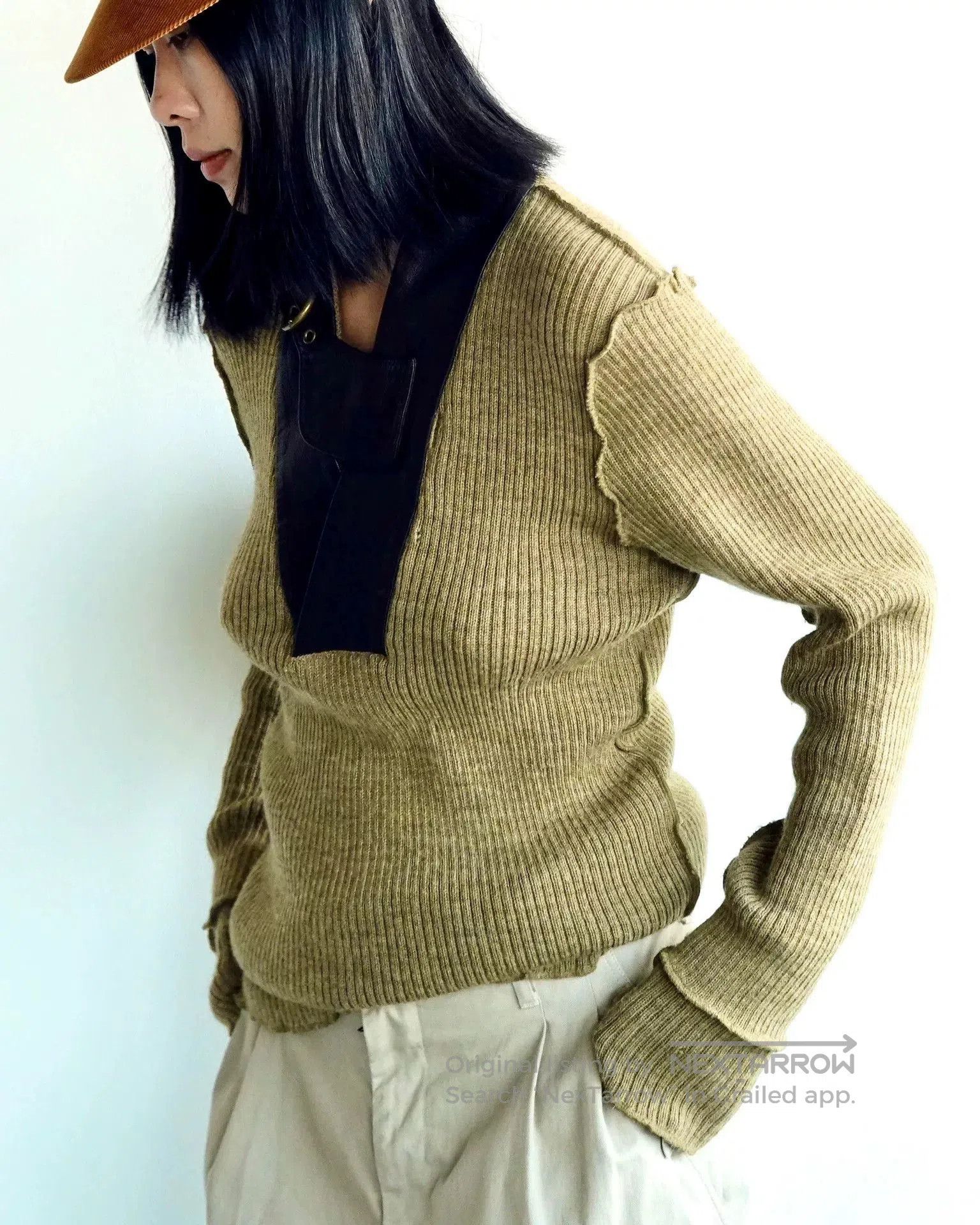 Share Spirit Homme Vintage Style Military Knit Sweater. Size M / US 6-8 / IT 42-44 - 3 Thumbnail