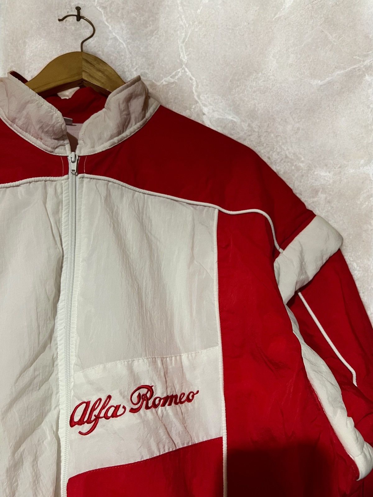 Vintage ALFA ROMEO 90s TRACK SUIT RACING Vintage Nylon pants jacket Size US M / EU 48-50 / 2 - 6 Thumbnail