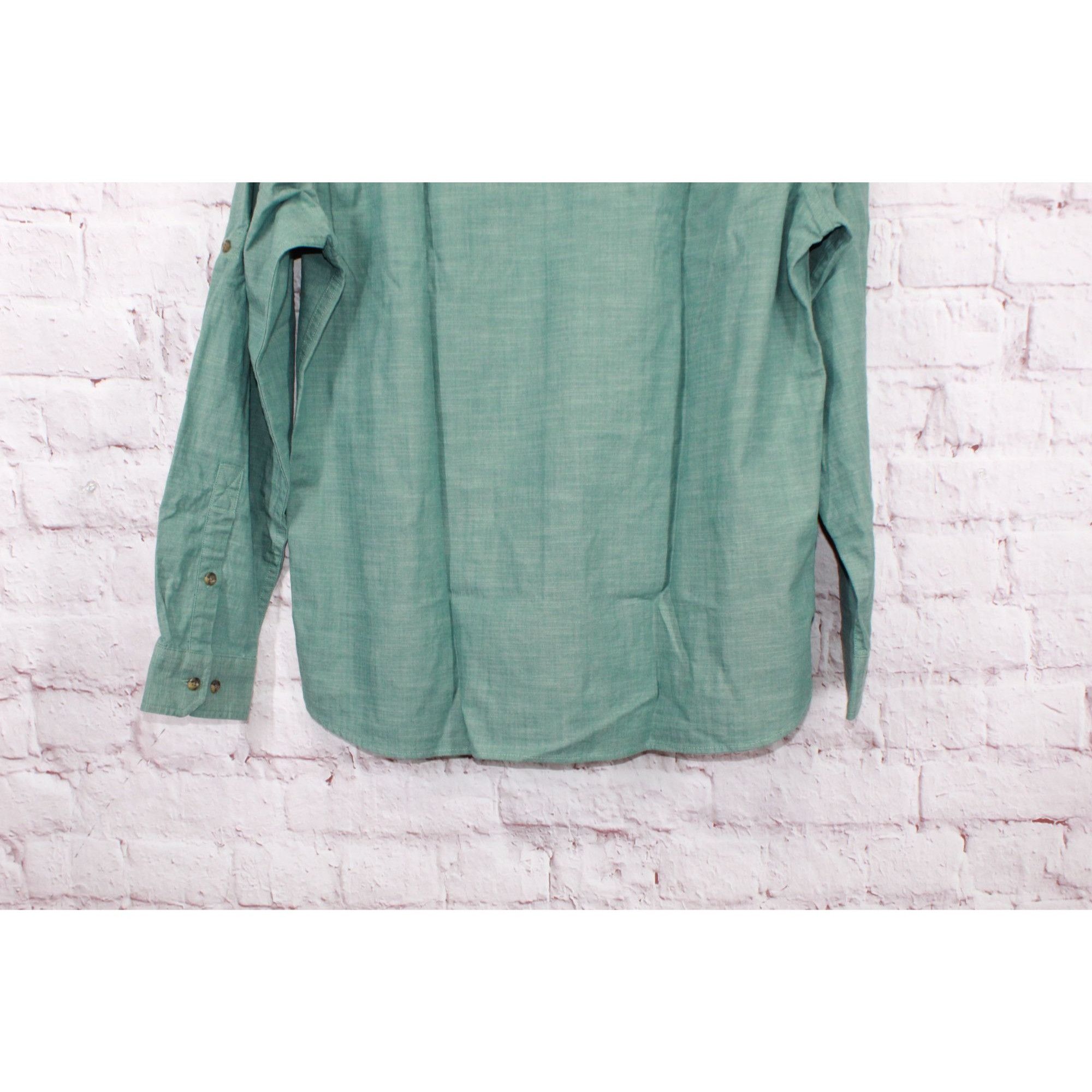 L.L. Bean LL Bean Heather Green Cotton Long Sleeve Button Up Shirt Size US M / EU 48-50 / 2 - 3 Thumbnail