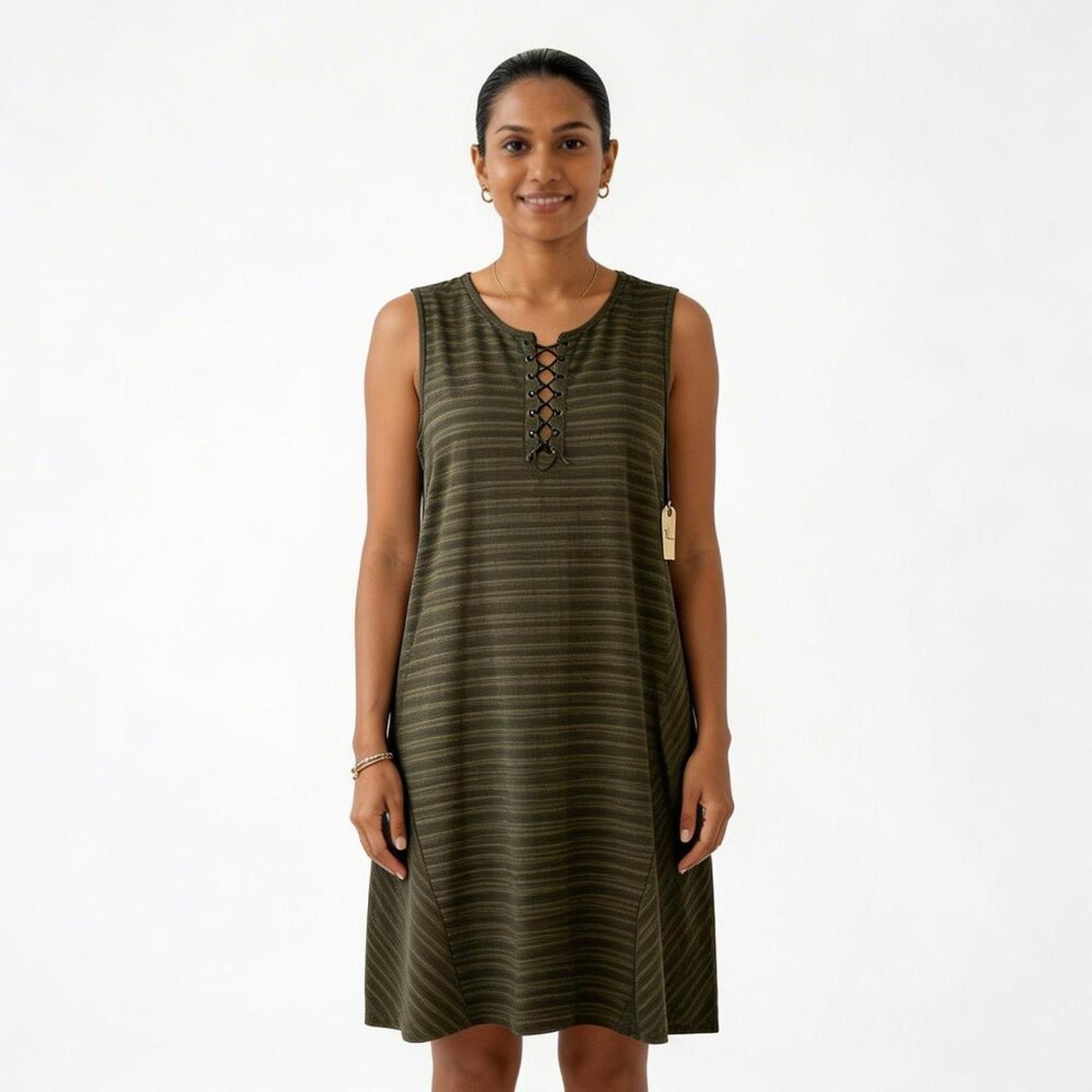 Other Liz Claiborne Olive Green Knit Top with V-Neck Size XL / US 12-14 / IT 48-50 - 1 Thumbnail