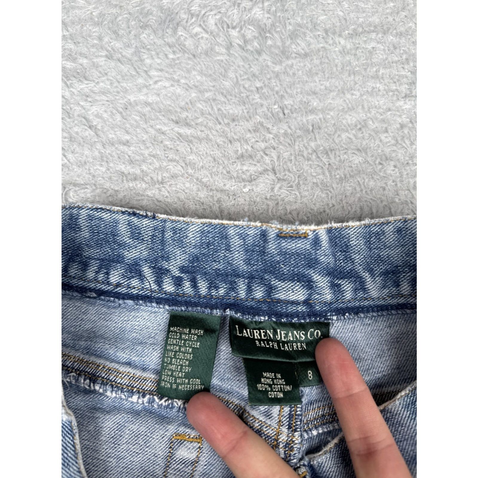 Ralph Lauren VINTAGE Lauren Jeans Co Ralph Lauren Shorts Womens 8 Blue Denim Cutoff Raw Hem Casual 5-Pocket Design Size 30" / US 8 / IT 44 - 7 Thumbnail