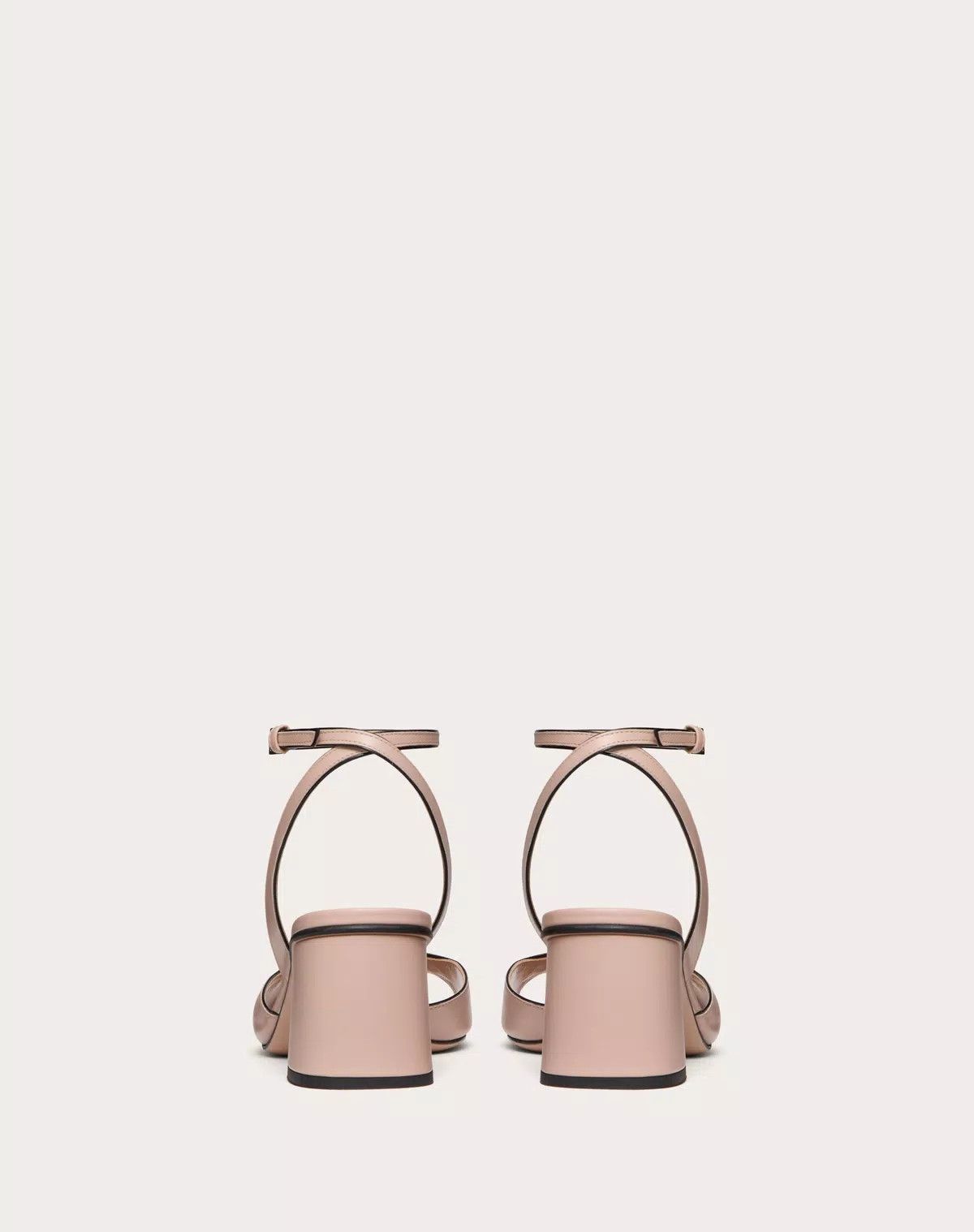 Valentino o1s1wg110625 Vlogo 60mm Leather Sandals in Blush Pink Size US 9 / IT 39 - 3 Thumbnail