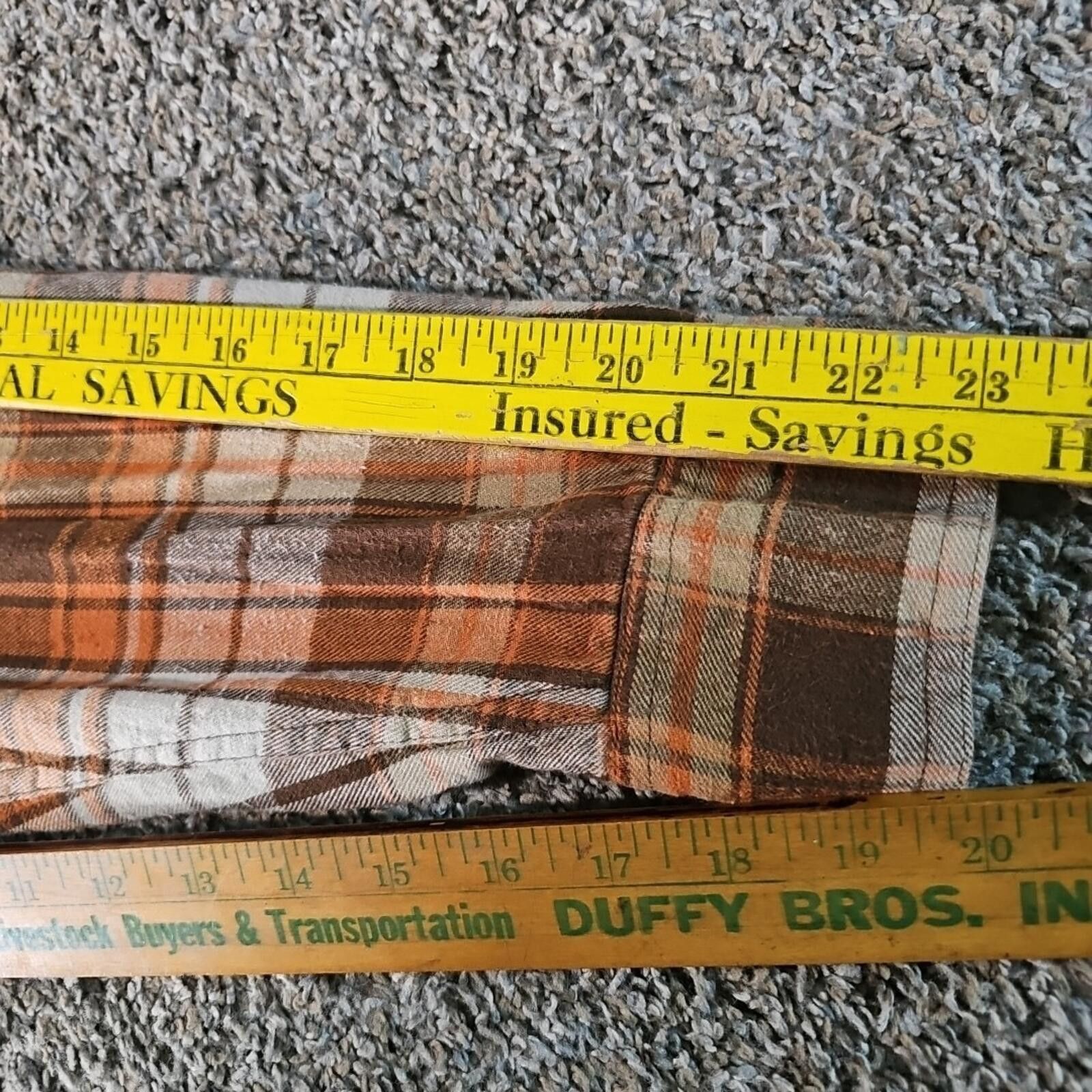Timberland Timberland L Brown Orange Flannel Button Up Size US L / EU 52-54 / 3 - 5 Thumbnail