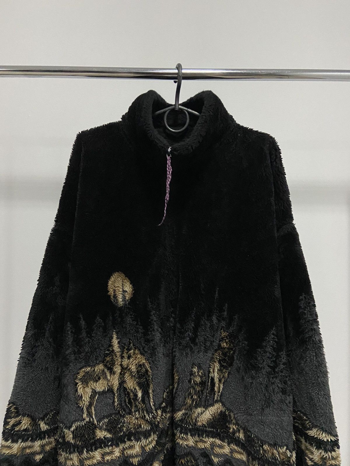 Vintage Wolves 🐺 Fleece Jacket Warm Vintage Zip Overprint Size US XXL / EU 58 / 5 - 3 Thumbnail