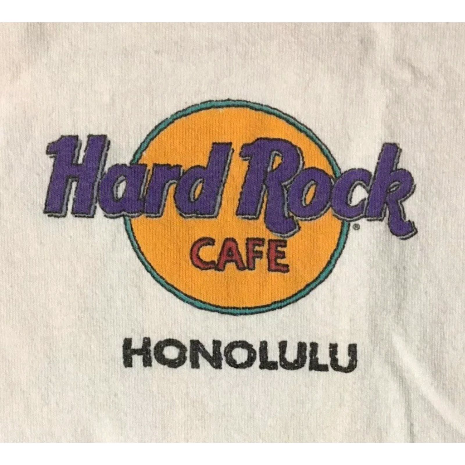 Vintage VINTAGE 90s Hard Rock Honolulu Shirt L White Surf Grunge Hawaii Beach Skate OP 80s USA Mens T-Shirt Short Sleeve Size US L / EU 52-54 / 3 - 4 Thumbnail