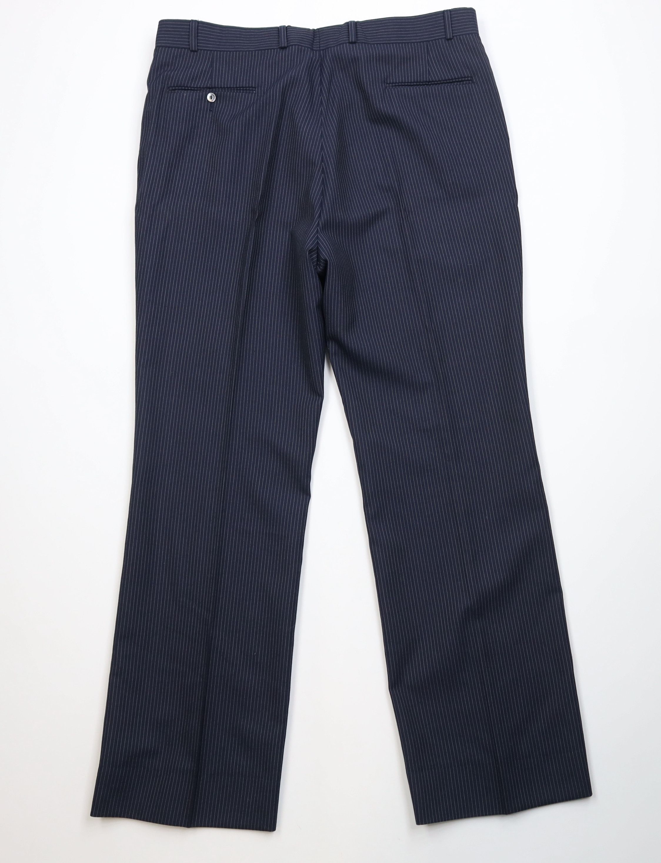 Vintage Vintage 70s Streetwear 3 Piece Pinstriped Suit Wedding Size 46L - 18 Thumbnail