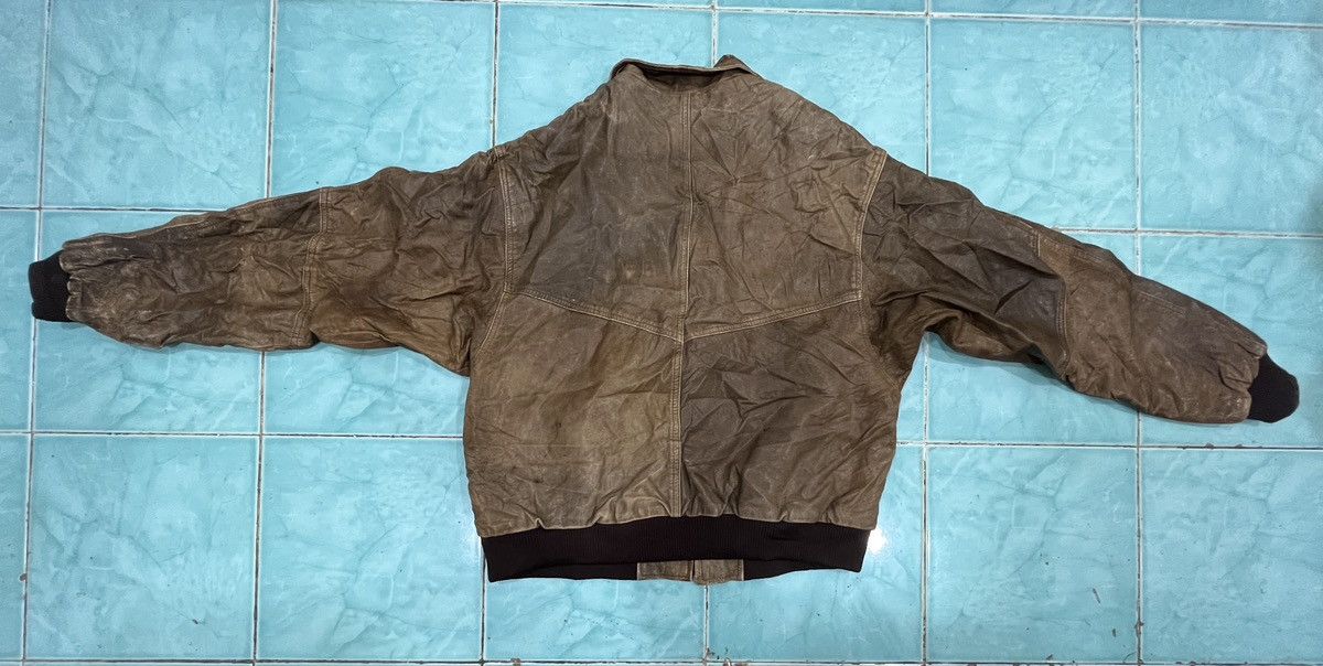 Japanese Brand × Leather VINTAGE RARE "World Map" Leather Jacket Bomber Size US L / EU 52-54 / 3 - 8 Thumbnail