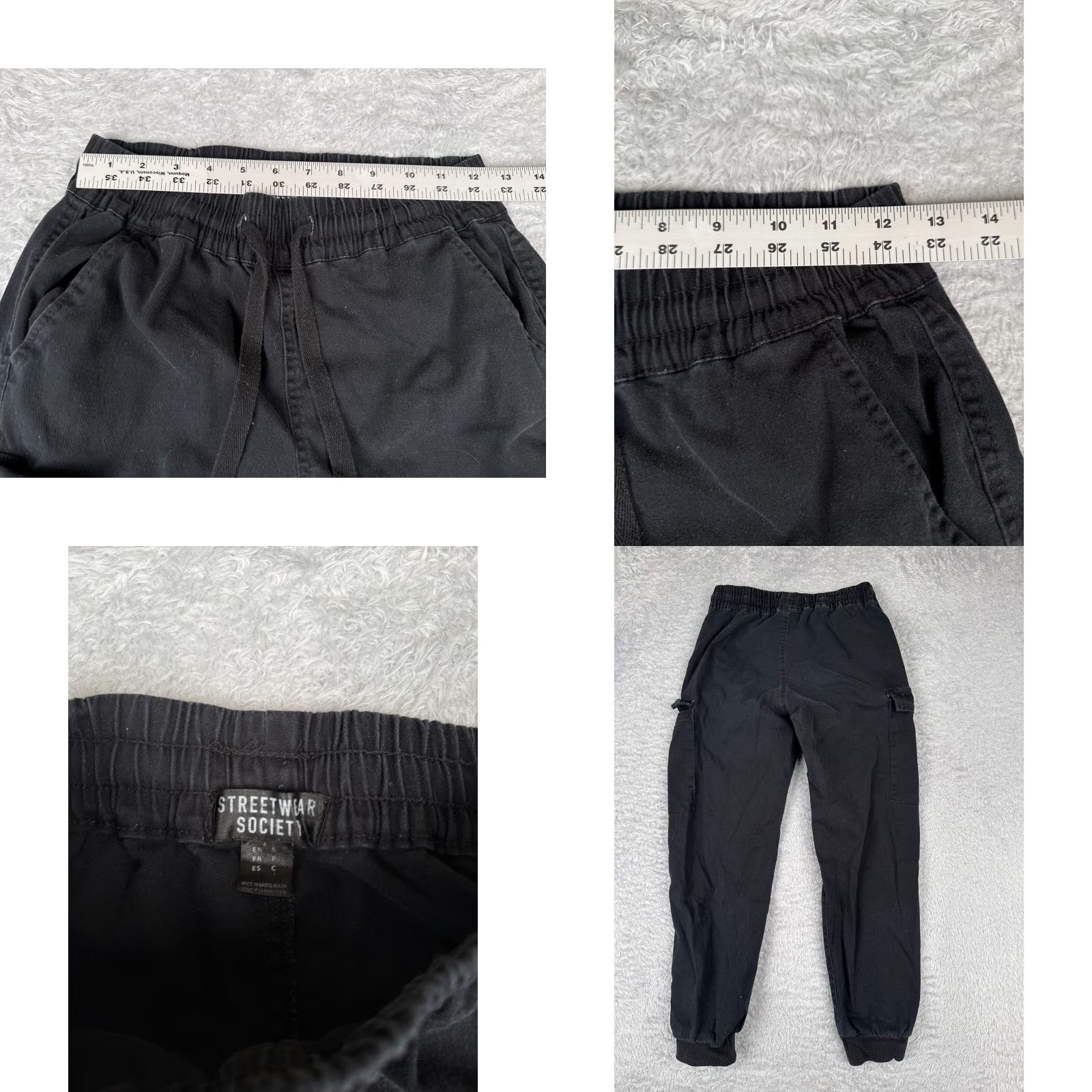 Vintage XVTU Streetwear Society Pants Women Black Cargo Jogger Cotton 28x26 Regular Tapered Straight Leg Inseam 26 in Adult Womens Pants Size 28" / US 6 / IT 42 - 8 Thumbnail