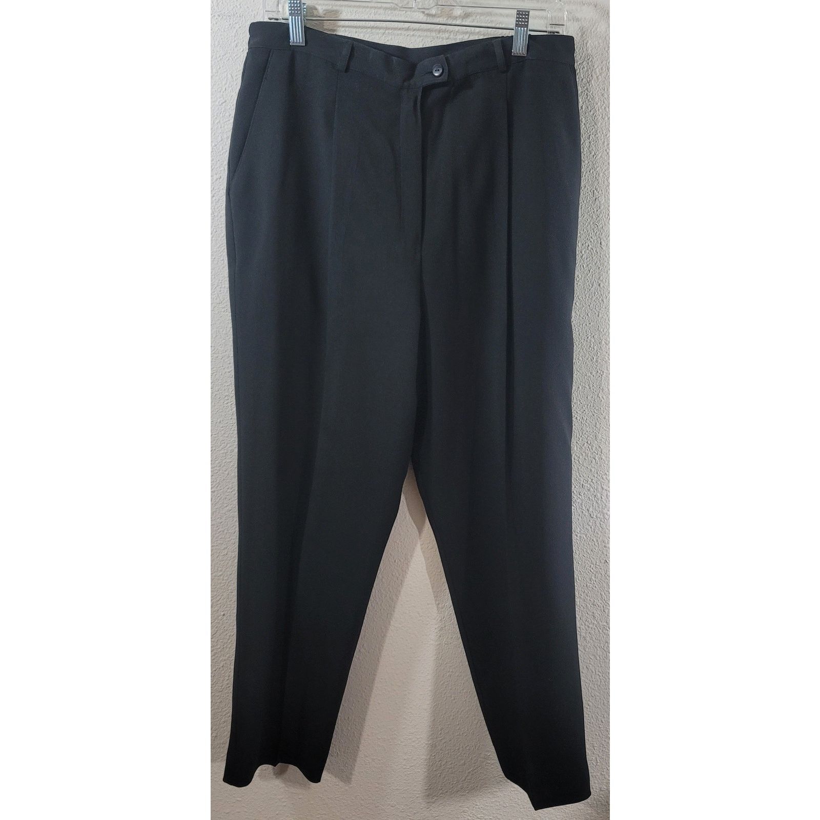 Other Nygard Collection Black Pleated Front Dress Pants 14 Lined Size 36" / US 14 / IT 50 - 2 Thumbnail