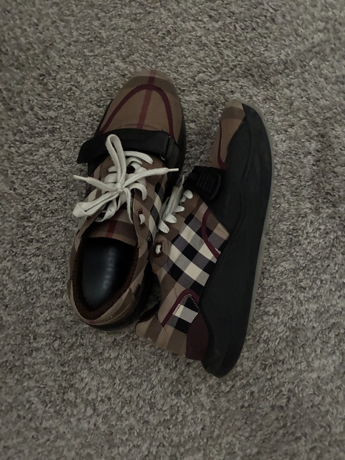 Burberry Burberry Check and Leather Sneaker Size US 13 / EU 46 - 4 Thumbnail