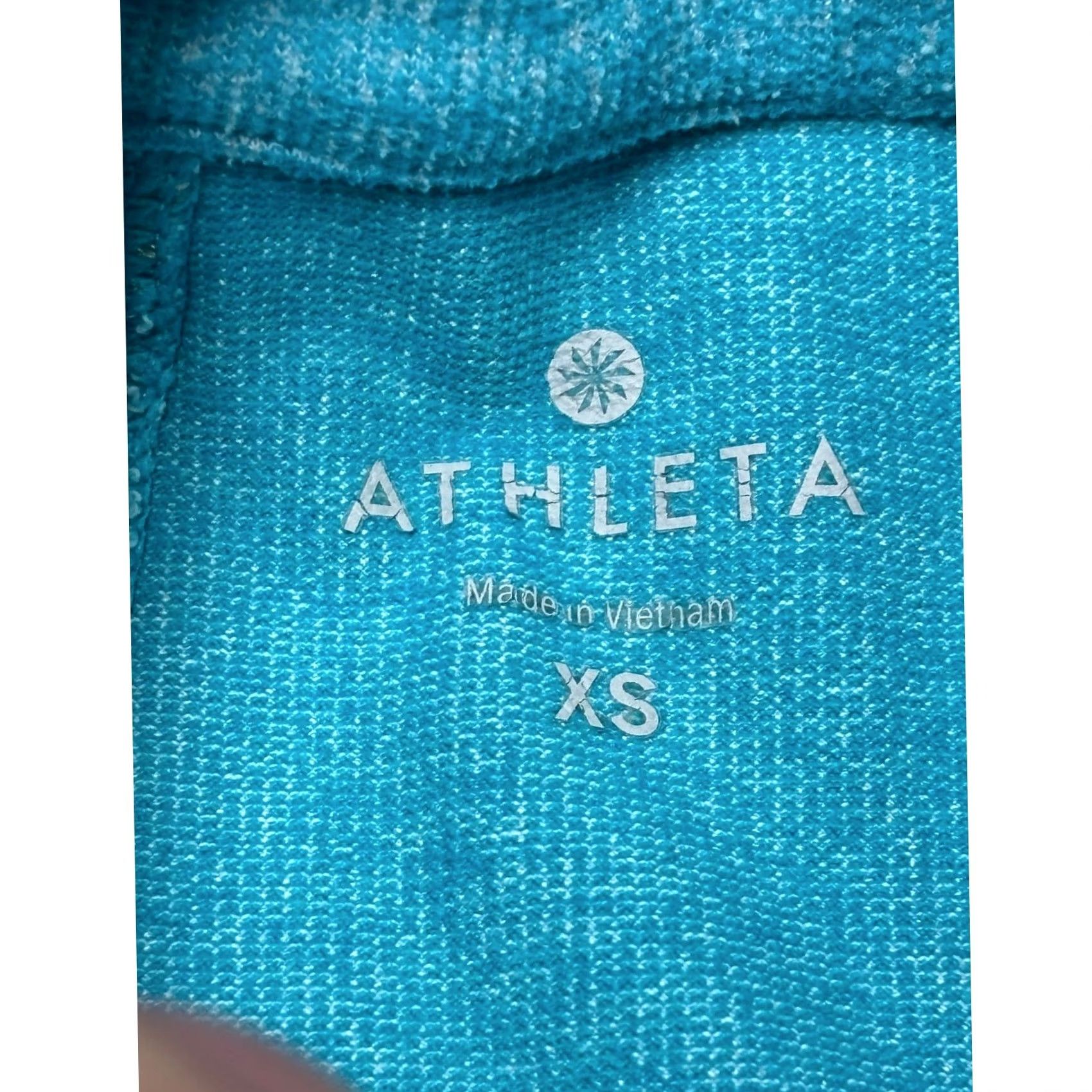 Athleta Athleta Pullover Top XS Teal Heathered Quarter Zip Athletic Size XS / US 0-2 / IT 36-38 - 2 Thumbnail