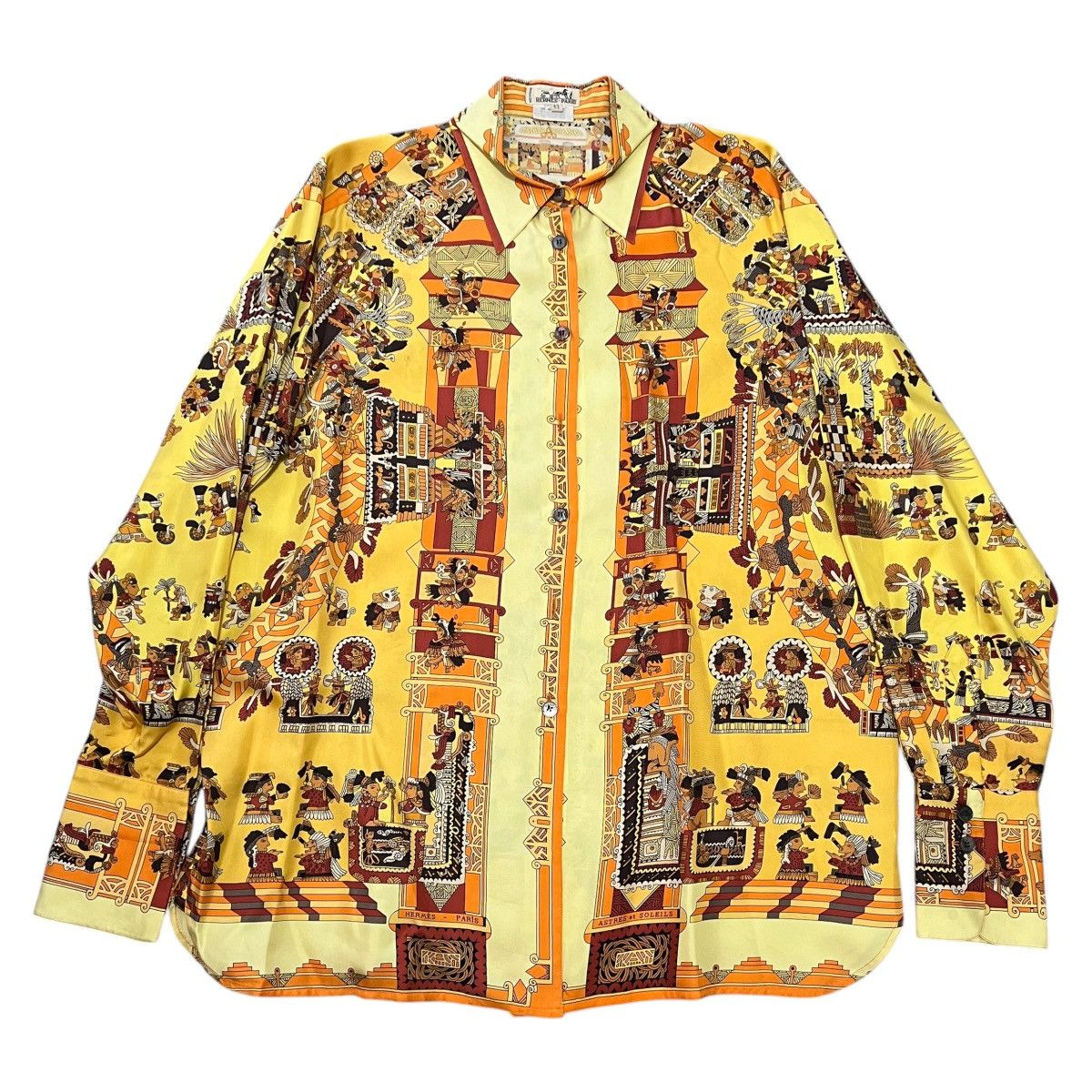 Hermes HERMÈS ASTRES et SOLEILS Silk Button Down Shirt Size US XS / EU 42 / 0 - 1 Thumbnail