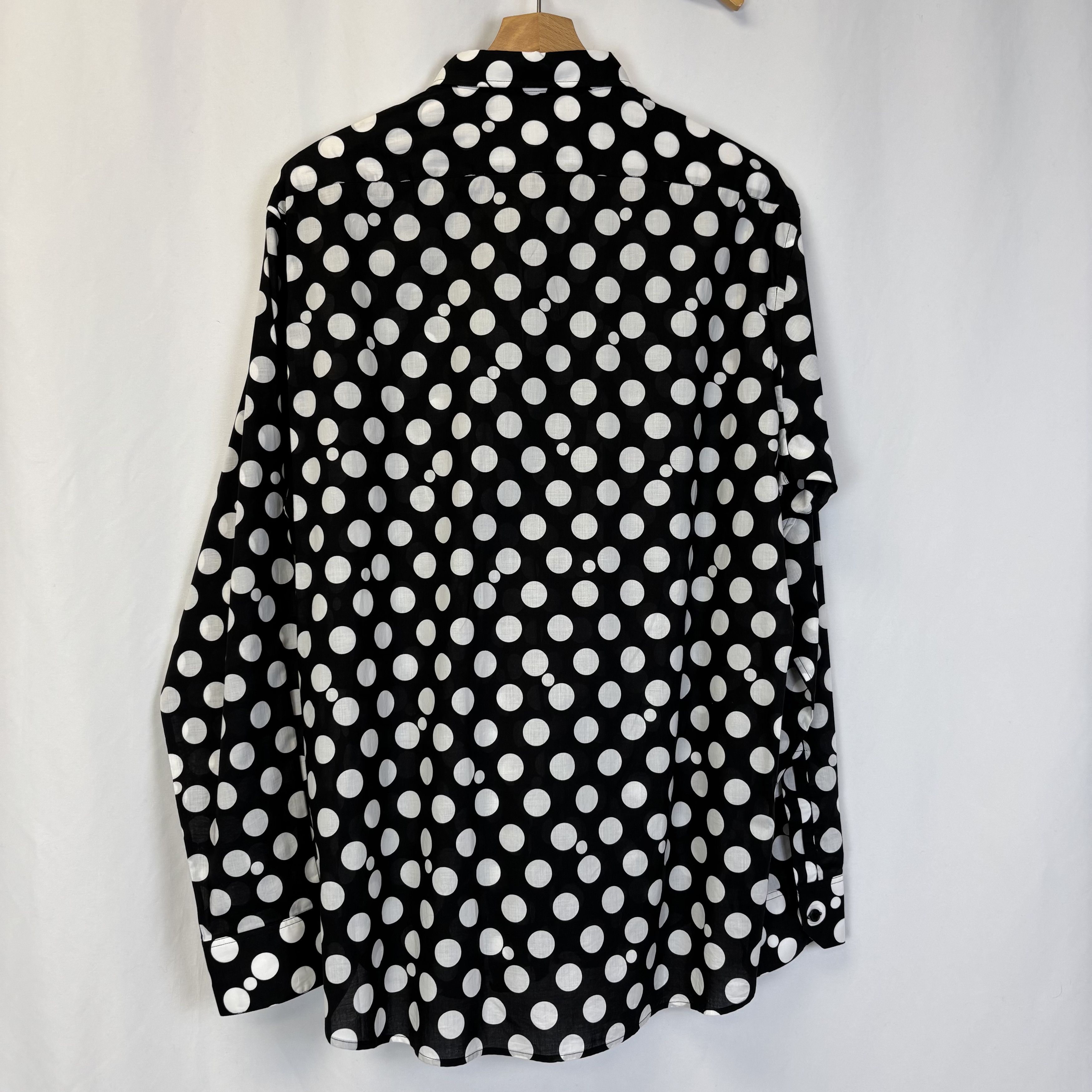 Saint Laurent Paris Saint Laurent Black & White Polka Dots Shirt Size US XL / EU 56 / 4 - 2 Thumbnail