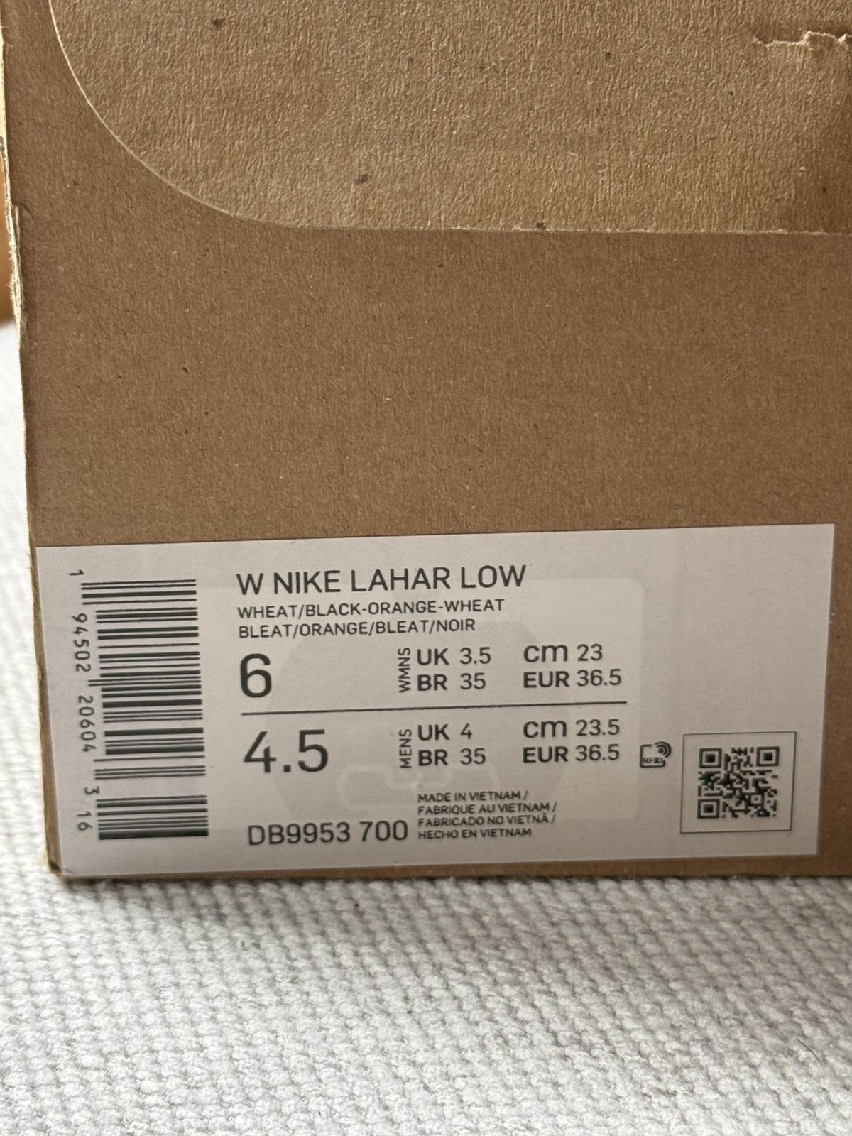 Nike Nike Womens Lahar Low Wheat Size US 6 / IT 36 - 7 Thumbnail