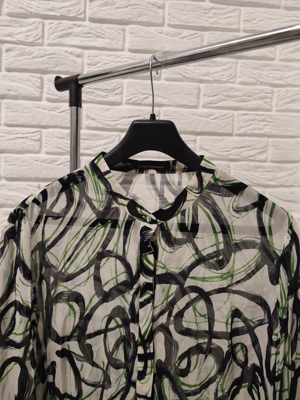 Luisa Cerano Luisa Cerano Abstract Swirl Print Blouse Ivory/black Size XL / US 12-14 / IT 48-50 - 5 Thumbnail