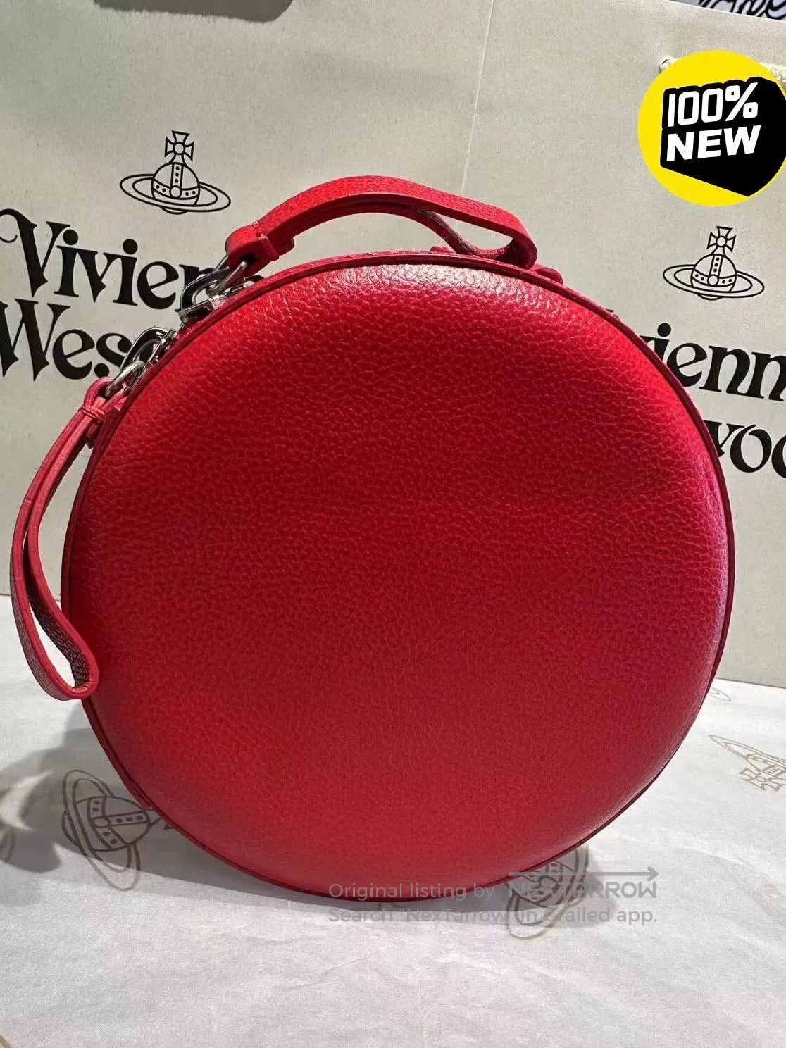 Vivienne Westwood Vivienne Westwood Red Leather Round Bag. Size ONE SIZE - 3 Thumbnail