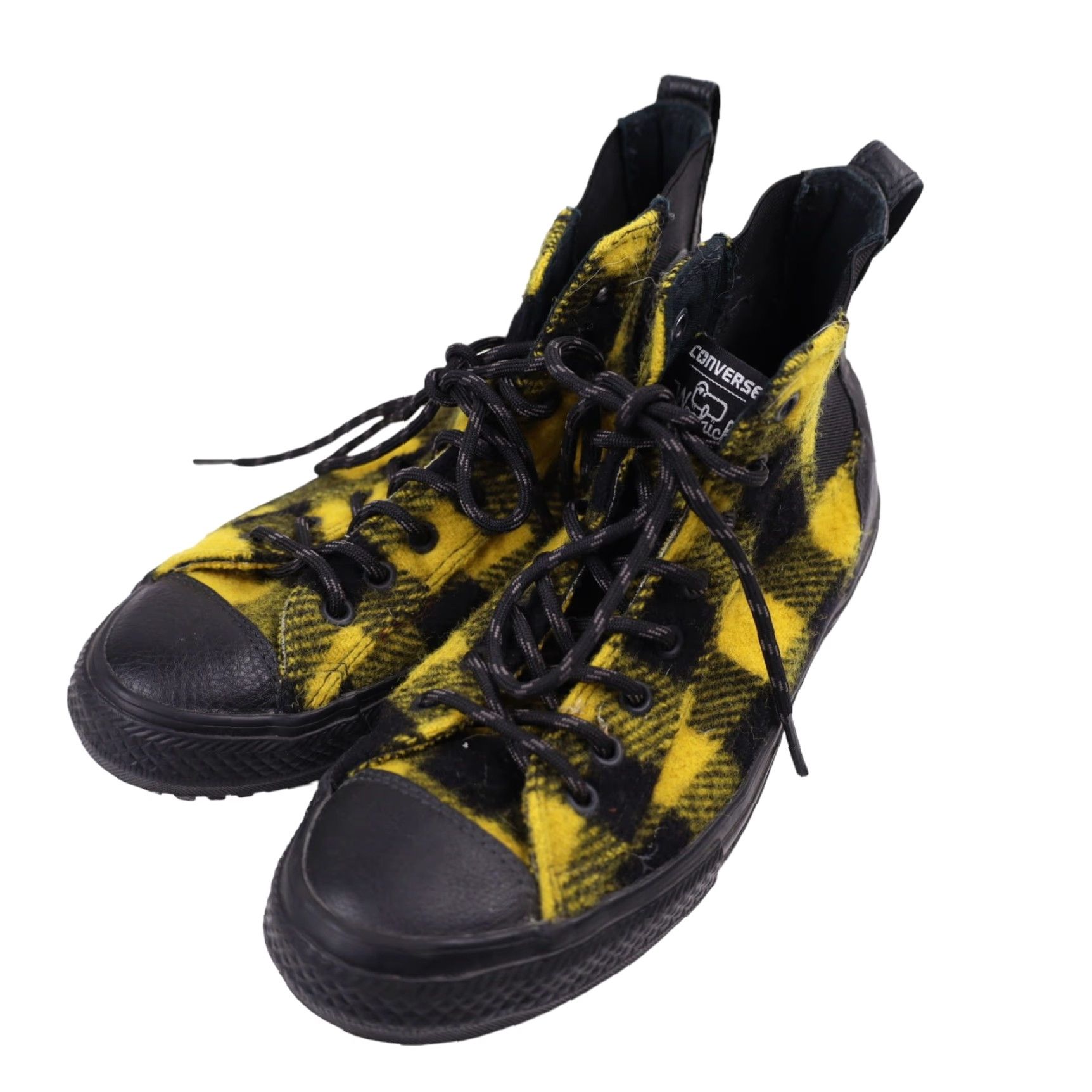 Converse VINTAGE Converse x Woolrich Womens 9 Wool High Top Sneakers Yellow Sneaker Womens 9 Yellow 90s? Size M / US 6-8 / IT 42-44 - 3 Thumbnail