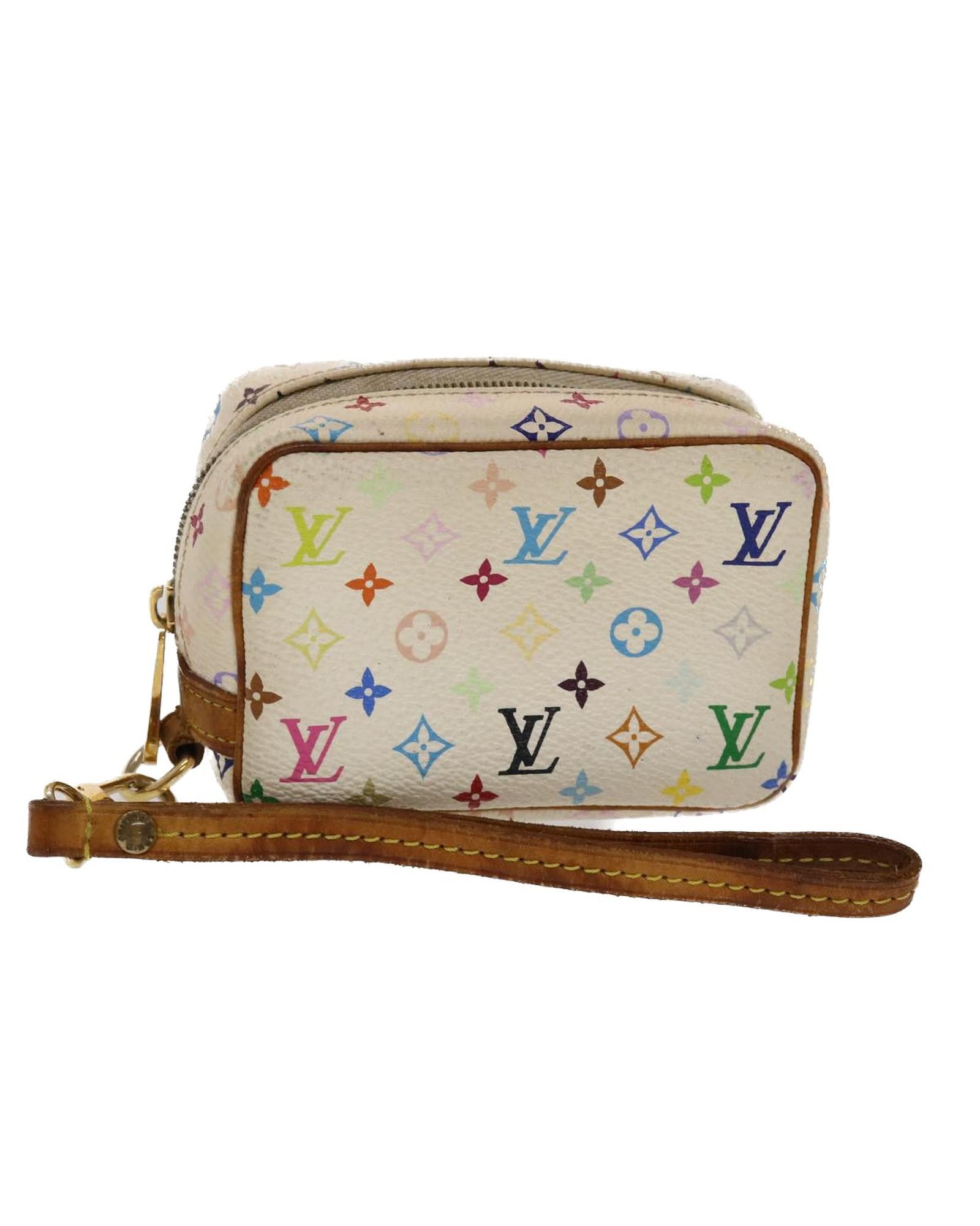 image of Fashionable And Versatile Louis Vuitton Canvas Pouch in White, Women's