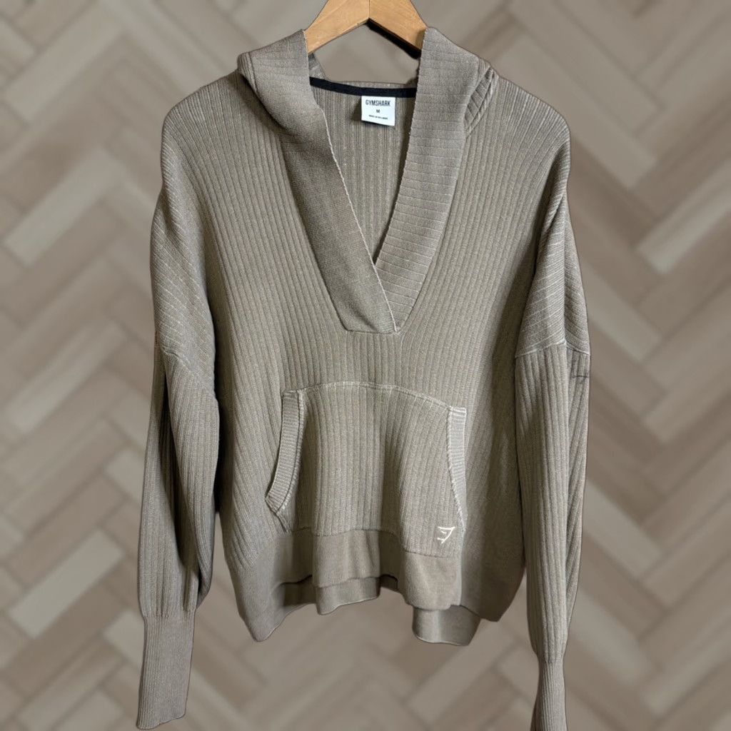 Gymshark Gymshark Hoodie Pullover M Women Brown Pause Knitwear Cement Split Hem Size M / US 6-8 / IT 42-44 - 1 Thumbnail