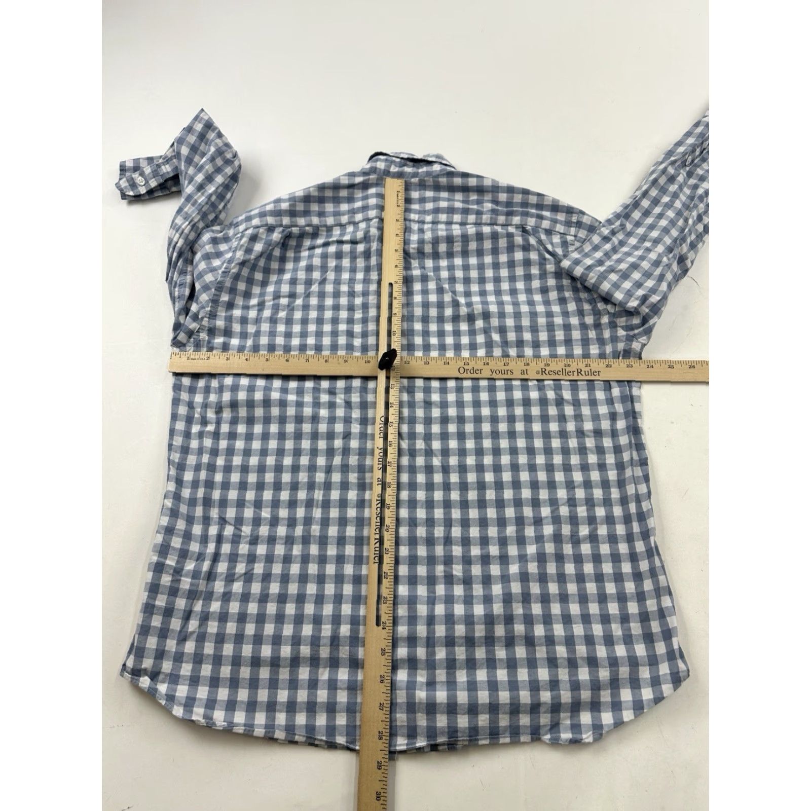 J.Crew J.Crew Shirt Mens XL Blue Gingham Plaid Button Long Sleeve Slim Flex Size US XL / EU 56 / 4 - 4 Thumbnail