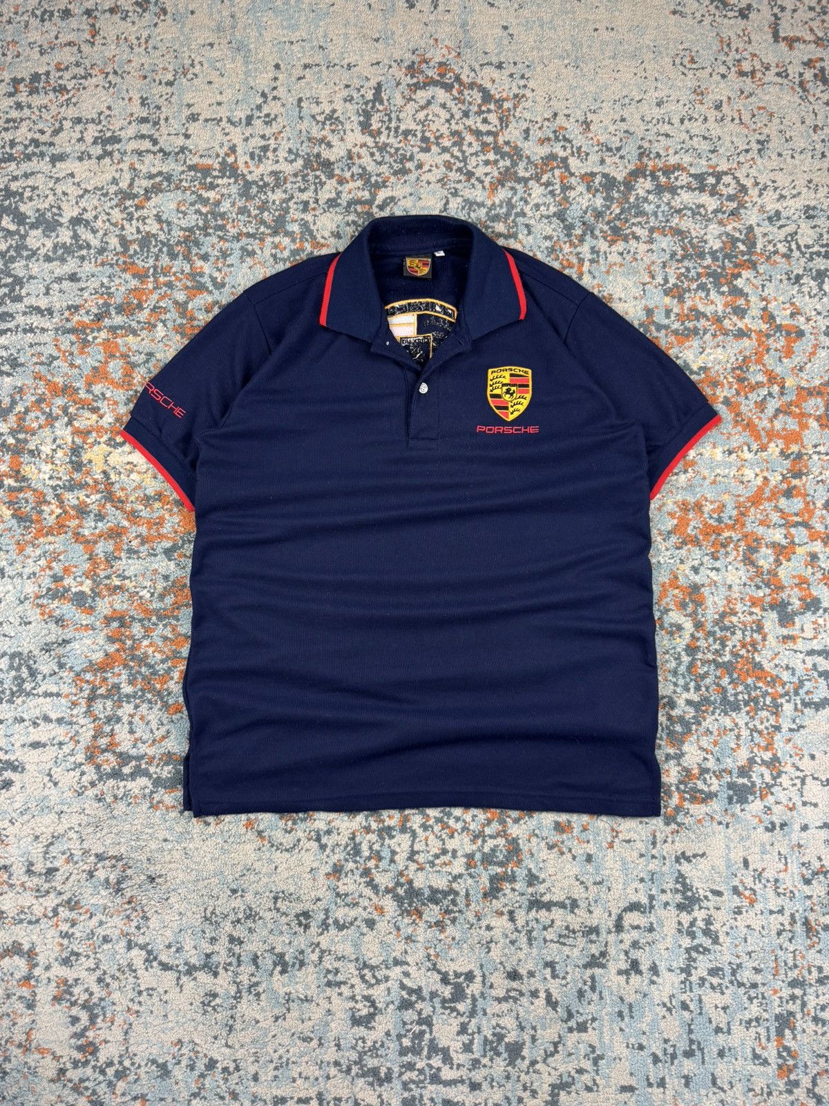 Porsche Design Vintage 90s Porsche embroidered logo polo tee racing Size US M / EU 48-50 / 2 - 1 Thumbnail